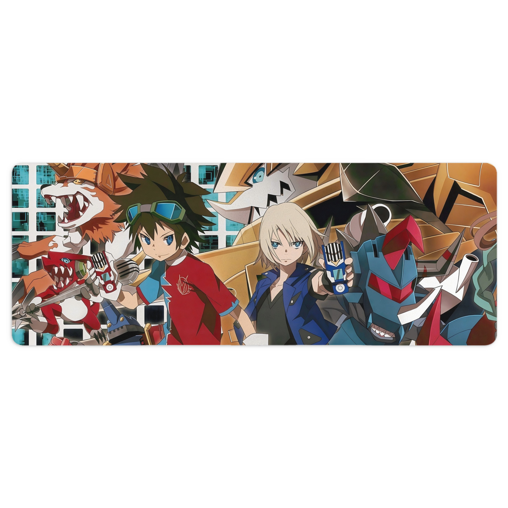 （画像用） Digimon デジタルモンスター/デジモン ステッチ加工 大判デスクマット／滑り止めマウスパッド