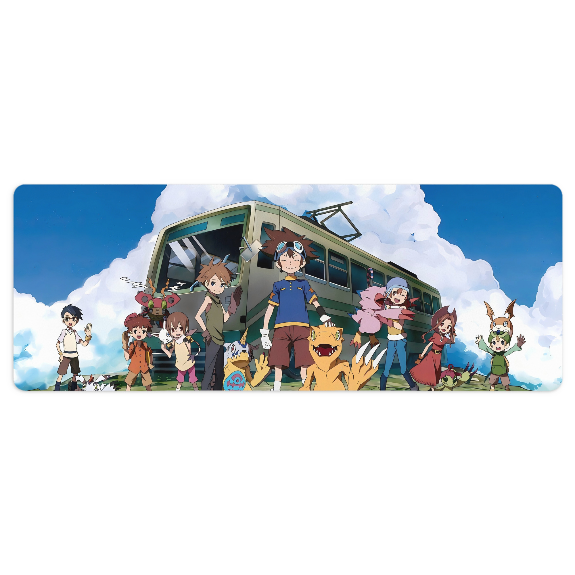 （画像用） Digimon デジタルモンスター/デジモン ステッチ加工 大判デスクマット／滑り止めマウスパッド