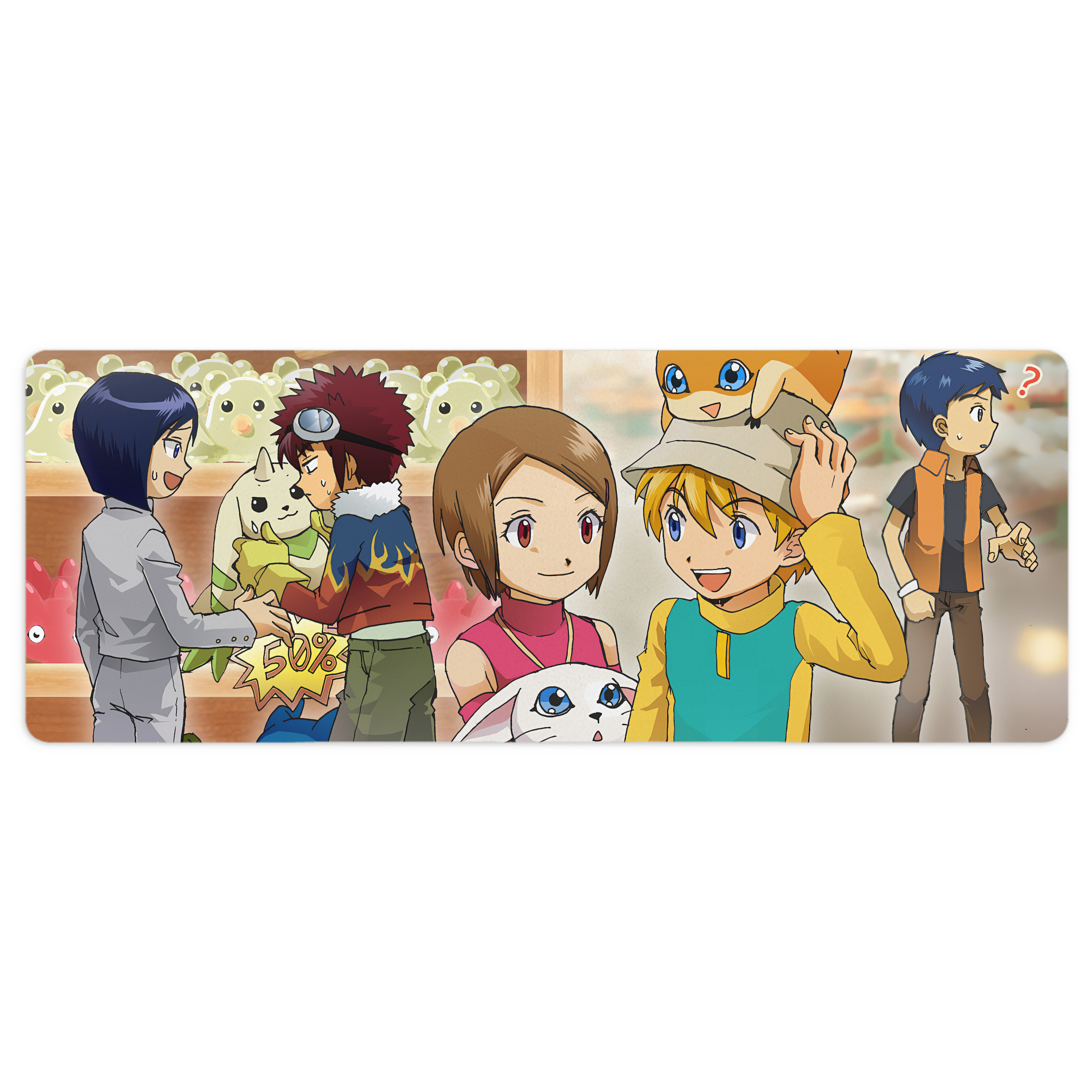 （画像用） Digimon デジタルモンスター/デジモン ステッチ加工 大判デスクマット／滑り止めマウスパッド