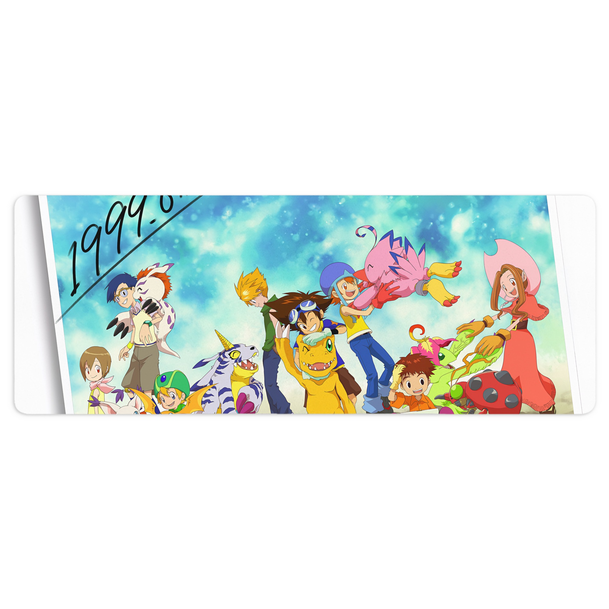 （画像用） Digimon デジタルモンスター/デジモン ステッチ加工 大判デスクマット／滑り止めマウスパッド