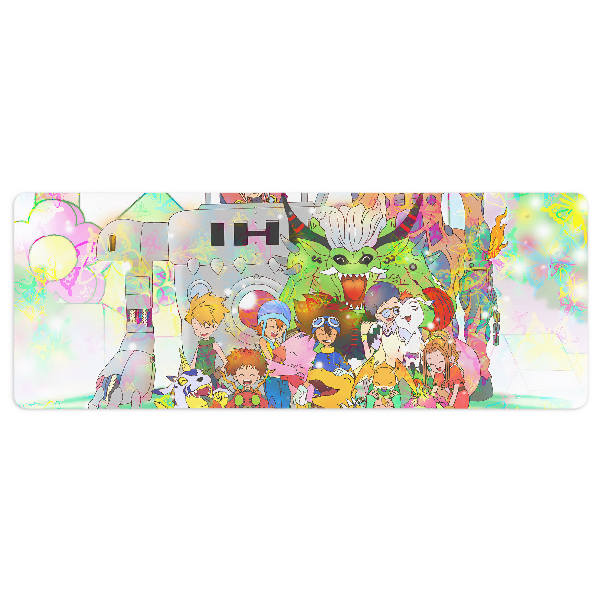 （画像用） Digimon デジタルモンスター/デジモン ステッチ加工 大判デスクマット／滑り止めマウスパッド