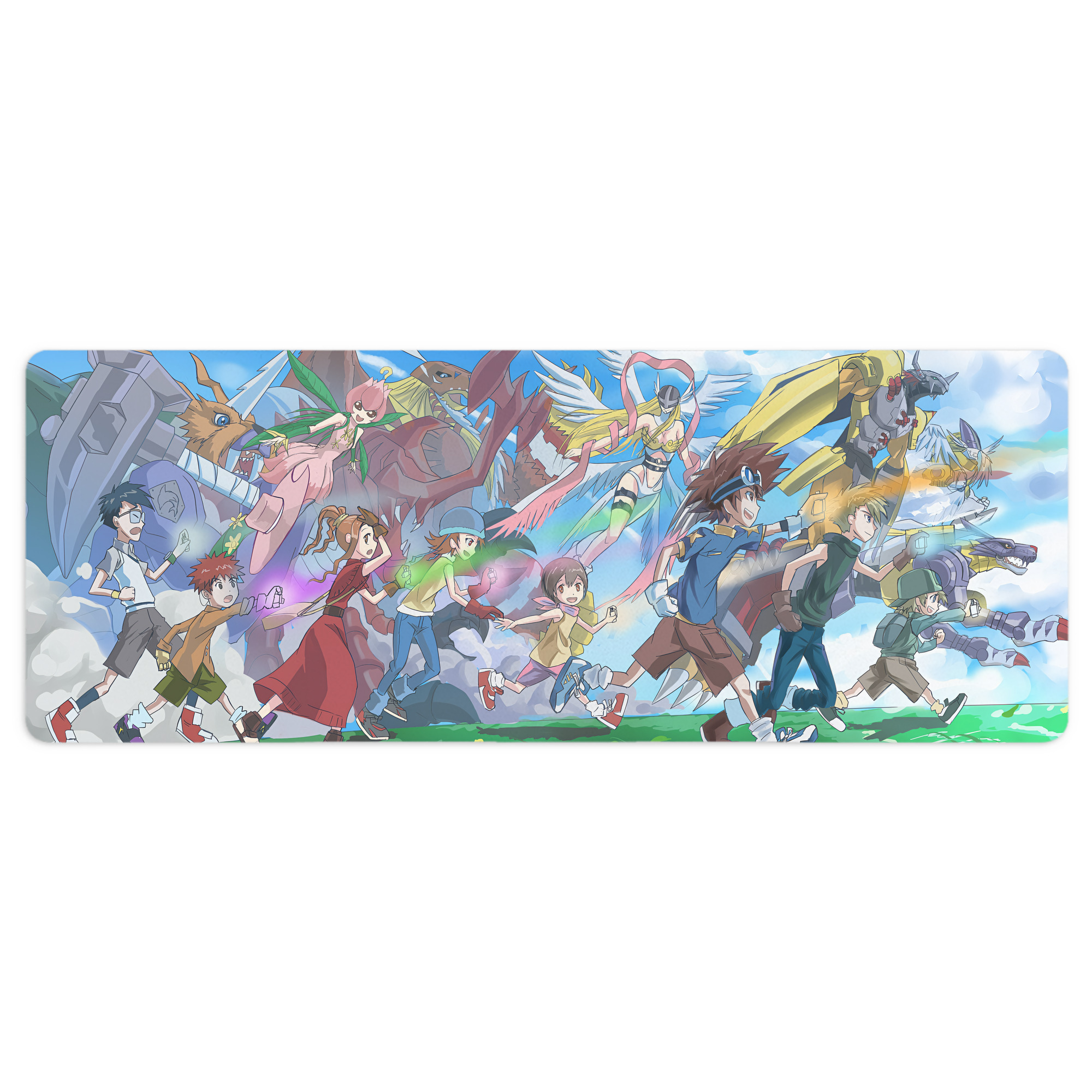 （画像用） Digimon デジタルモンスター/デジモン ステッチ加工 大判デスクマット／滑り止めマウスパッド