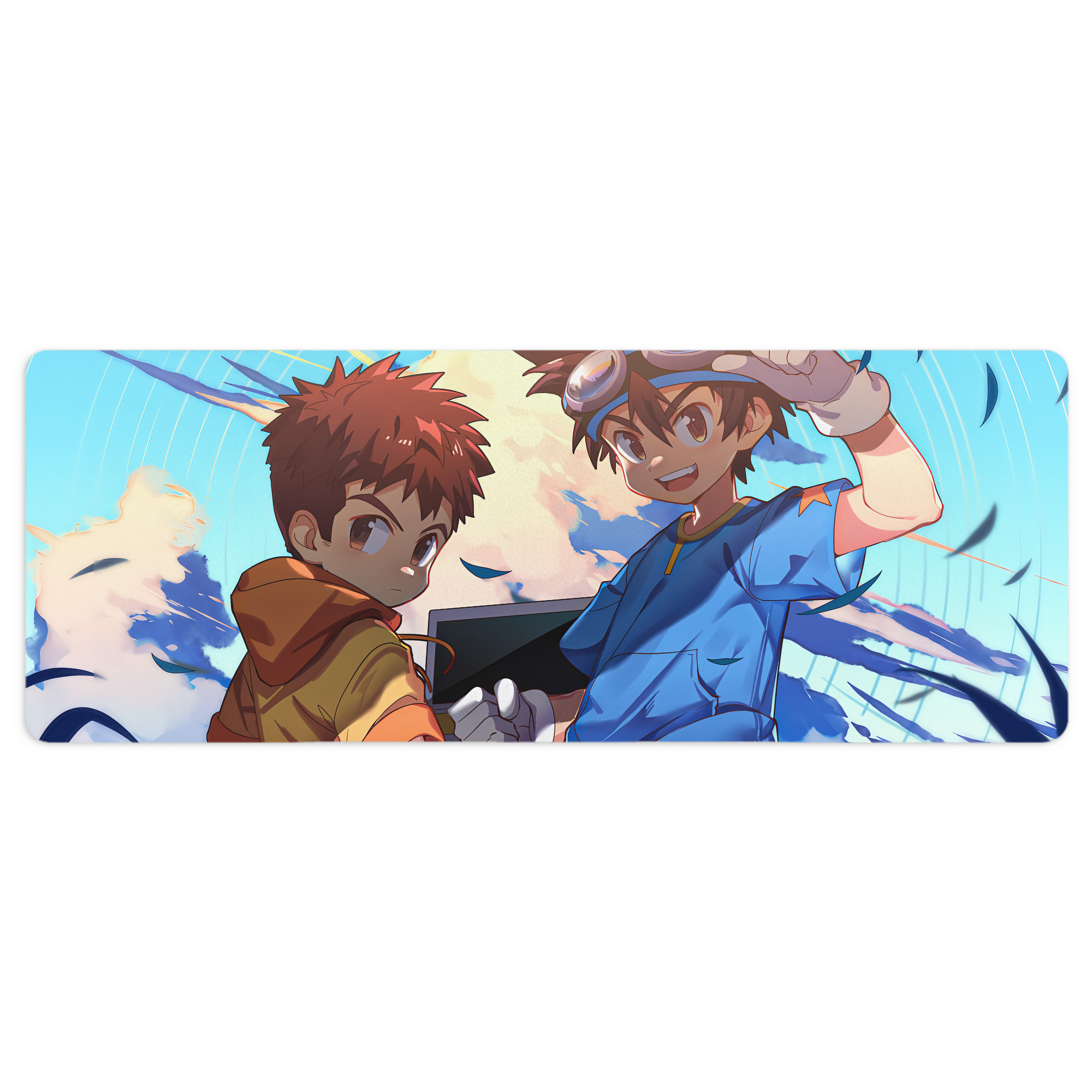 （画像用） Digimon デジタルモンスター/デジモン ステッチ加工 大判デスクマット／滑り止めマウスパッド