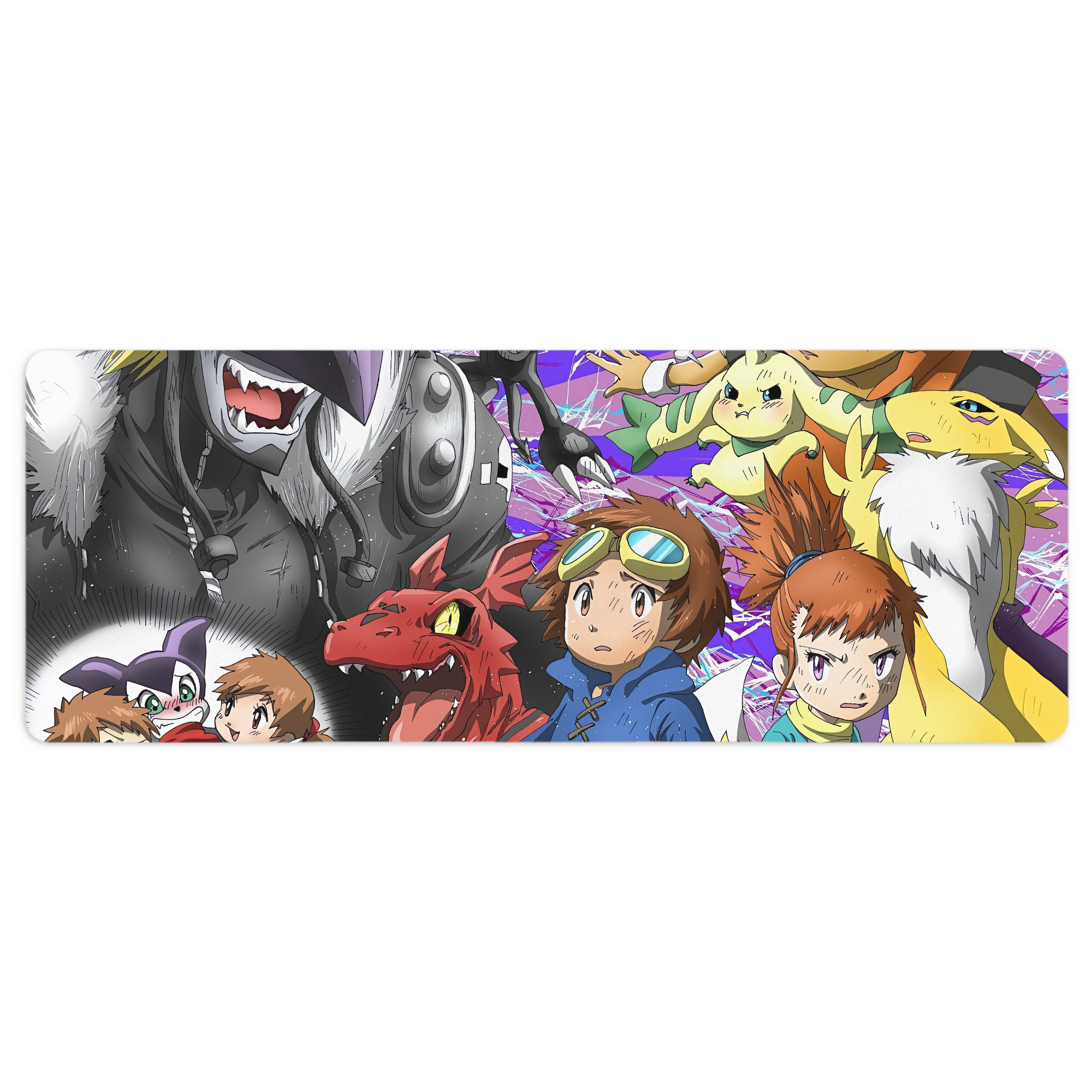 （画像用） Digimon デジタルモンスター/デジモン ステッチ加工 大判デスクマット／滑り止めマウスパッド