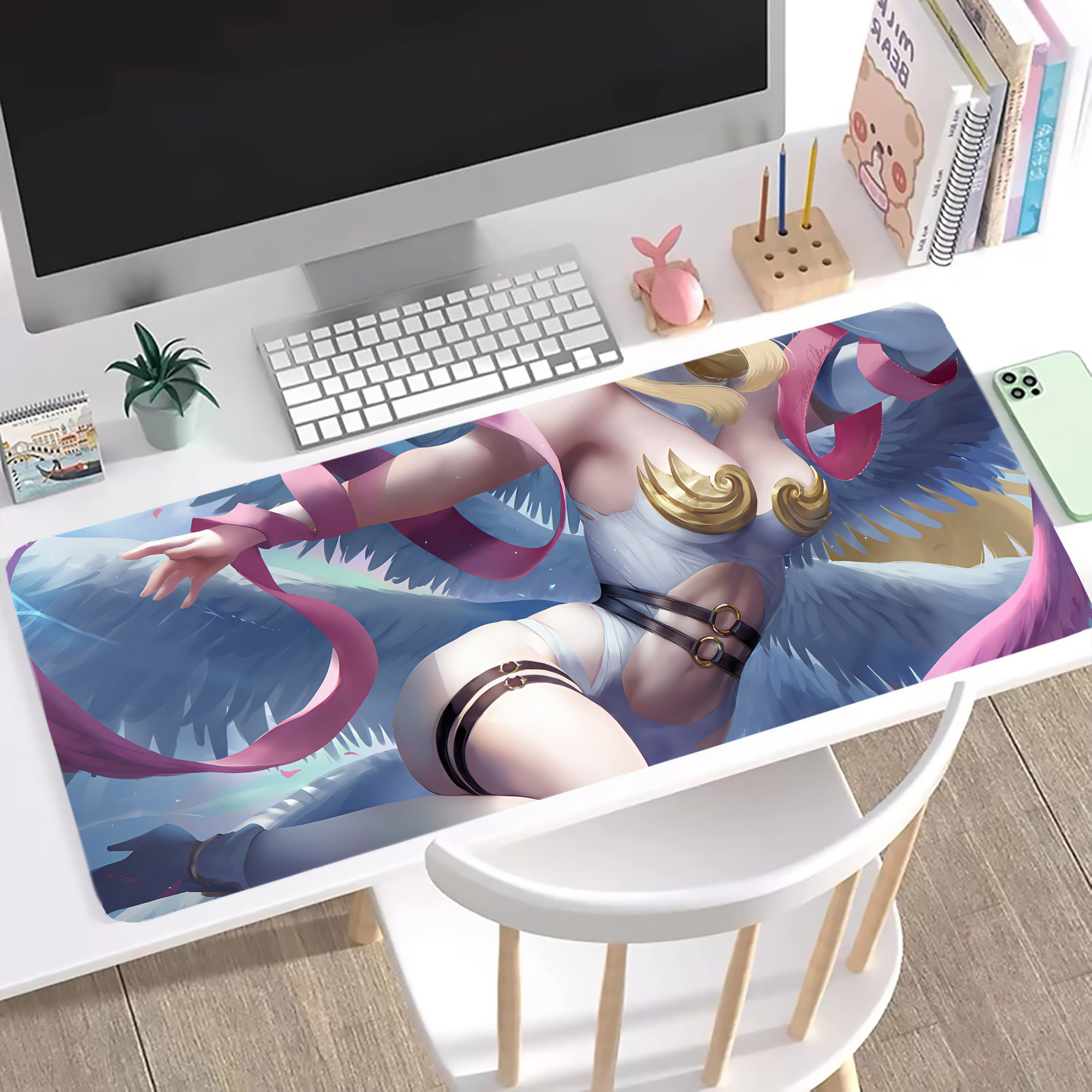 （画像用） Digimon デジタルモンスター/デジモン ステッチ加工 大判デスクマット／滑り止めマウスパッド