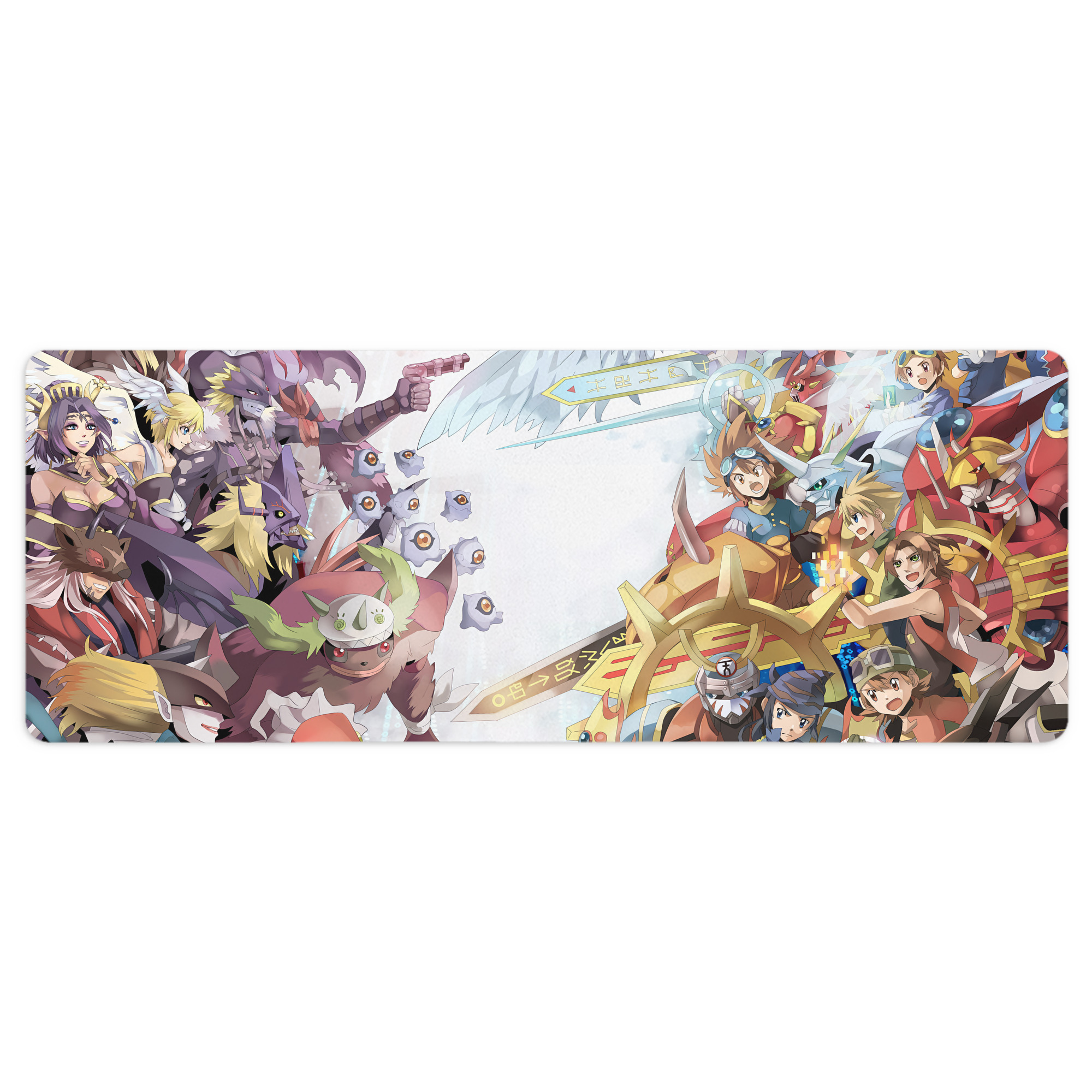 （画像用） Digimon デジタルモンスター/デジモン ステッチ加工 大判デスクマット／滑り止めマウスパッド