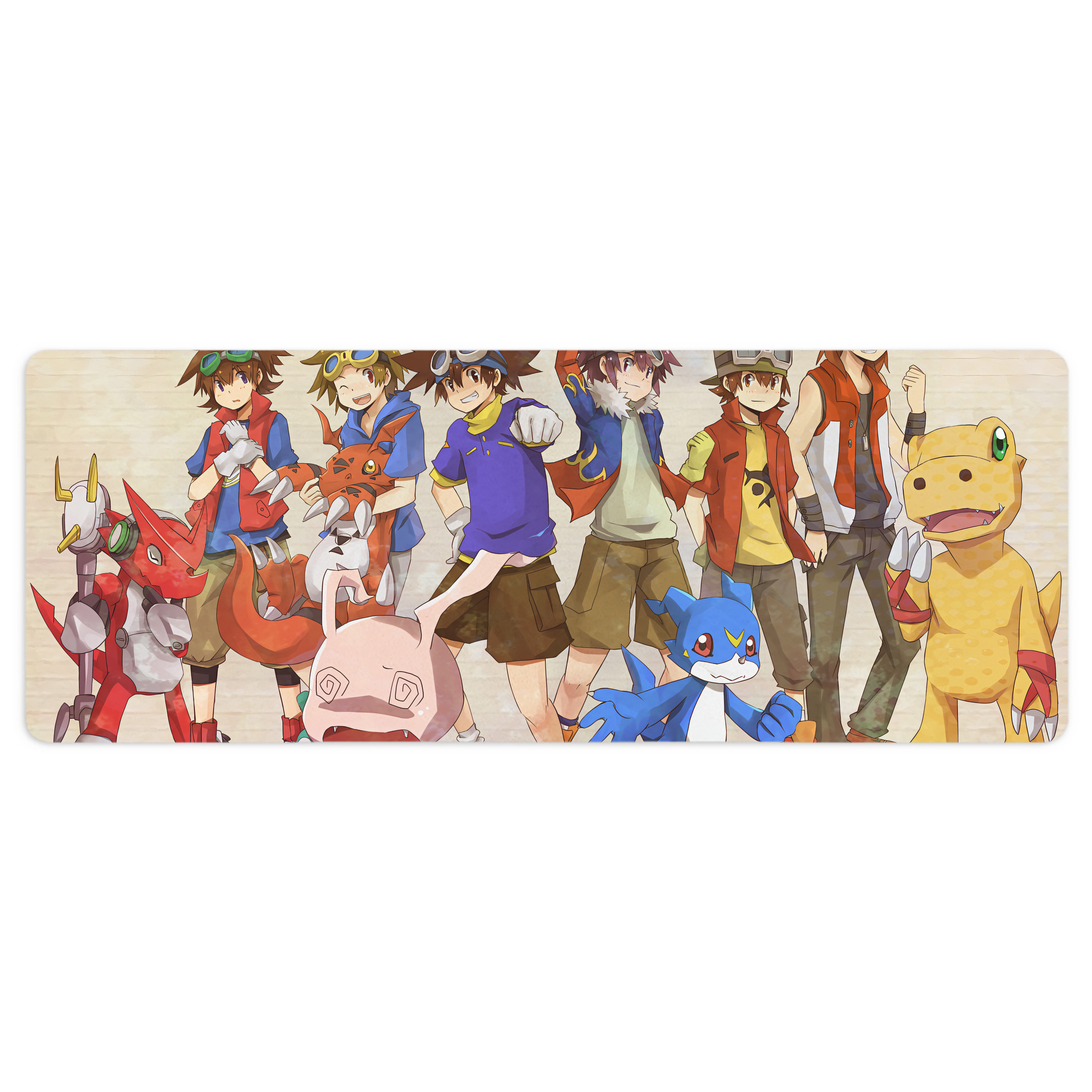 （画像用） Digimon デジタルモンスター/デジモン ステッチ加工 大判デスクマット／滑り止めマウスパッド