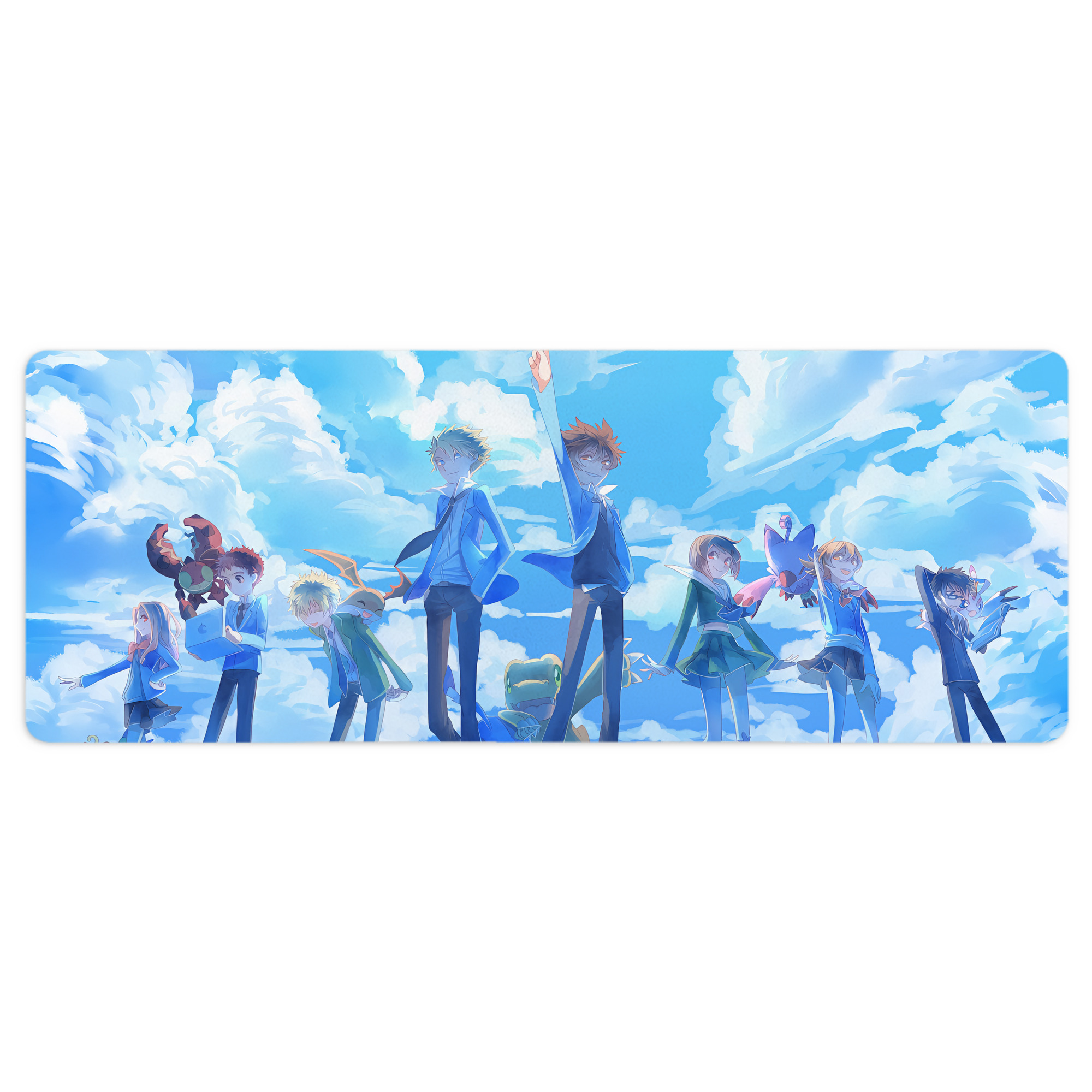 （画像用） Digimon デジタルモンスター/デジモン ステッチ加工 大判デスクマット／滑り止めマウスパッド