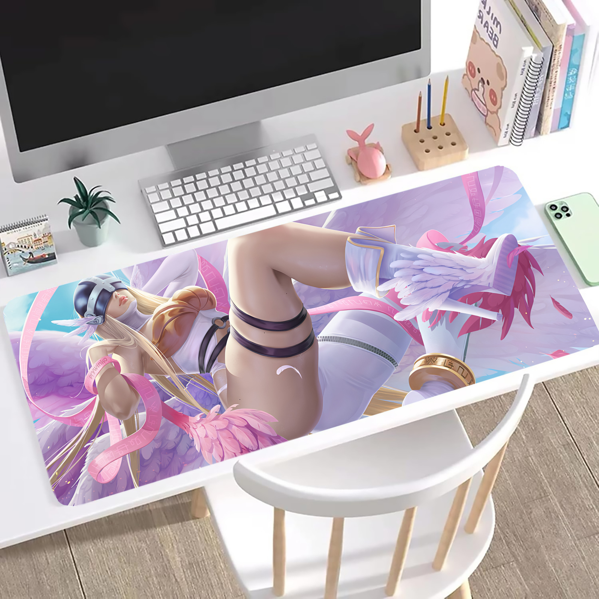 （画像用） Digimon デジタルモンスター/デジモン ステッチ加工 大判デスクマット／滑り止めマウスパッド