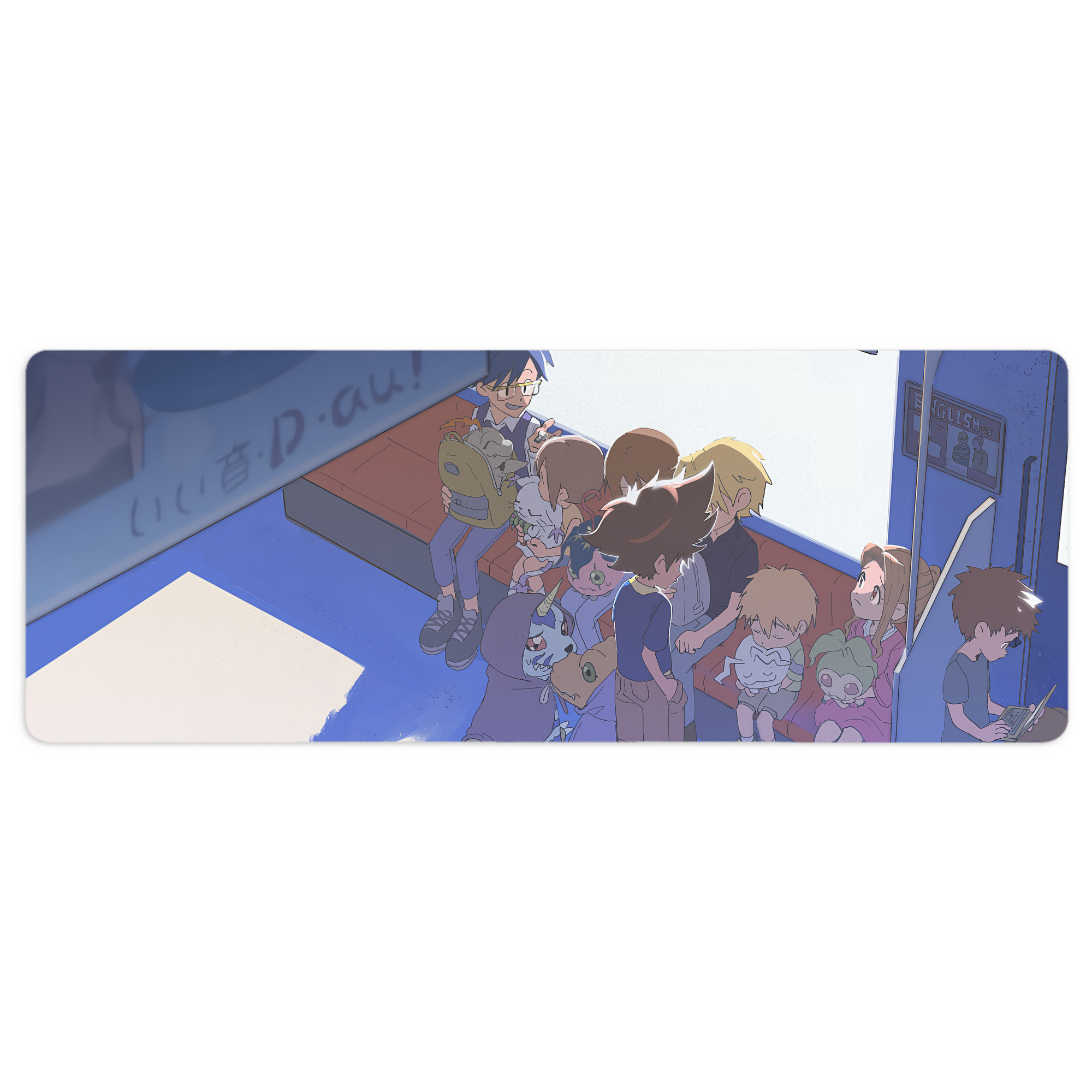 （画像用） Digimon デジタルモンスター/デジモン ステッチ加工 大判デスクマット／滑り止めマウスパッド