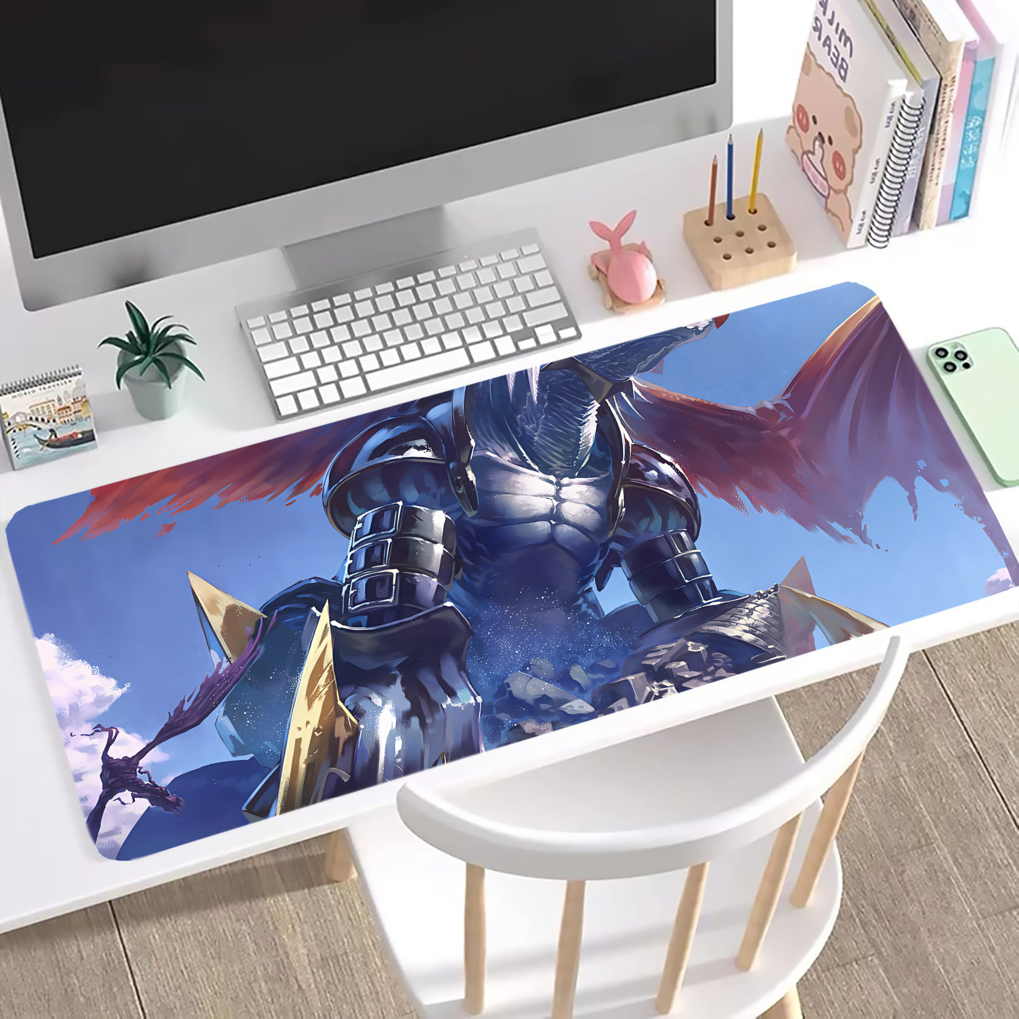 （画像用） Digimon デジタルモンスター/デジモン ステッチ加工 大判デスクマット／滑り止めマウスパッド