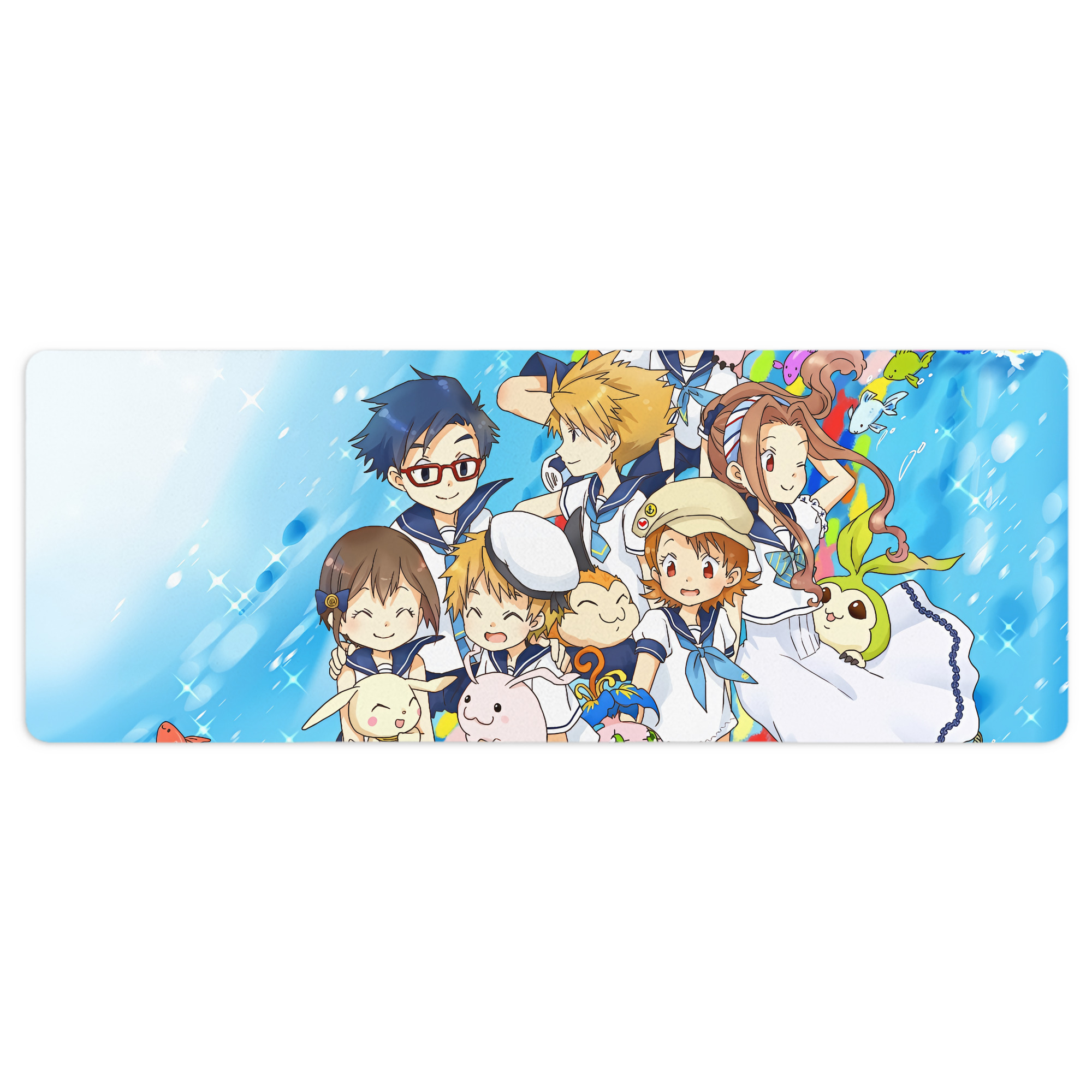 （画像用） Digimon デジタルモンスター/デジモン ステッチ加工 大判デスクマット／滑り止めマウスパッド