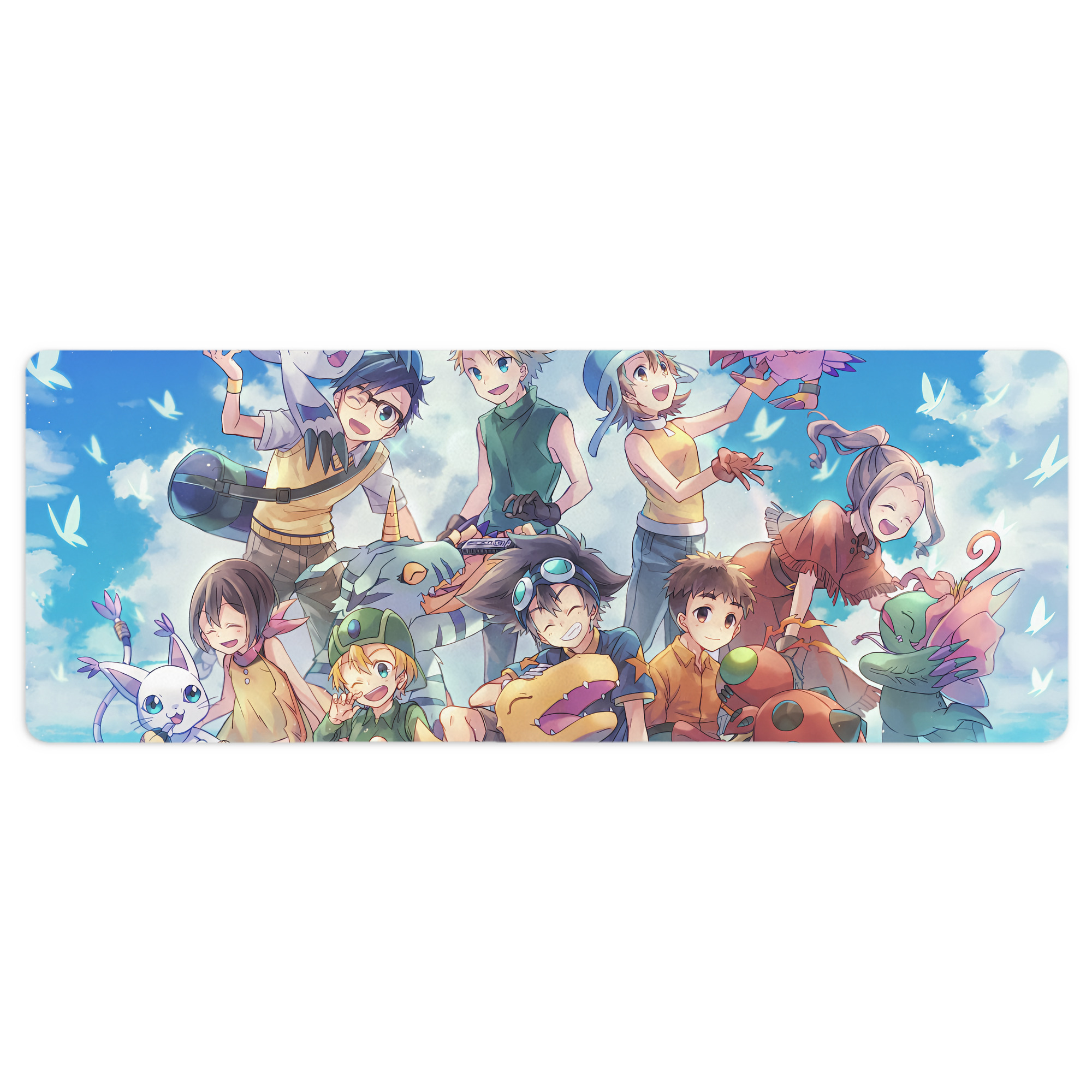 （画像用） Digimon デジタルモンスター/デジモン ステッチ加工 大判デスクマット／滑り止めマウスパッド