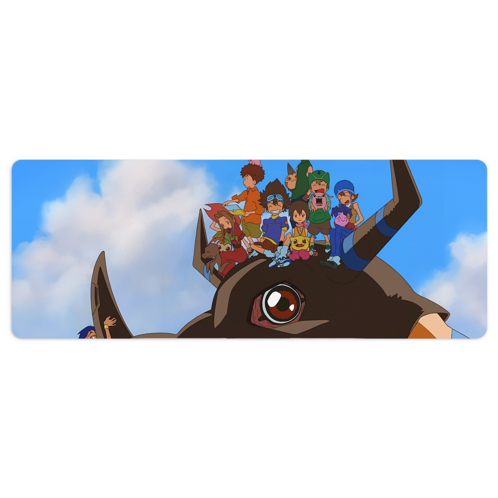 （画像用） Digimon デジタルモンスター/デジモン ステッチ加工 大判デスクマット／滑り止めマウスパッド