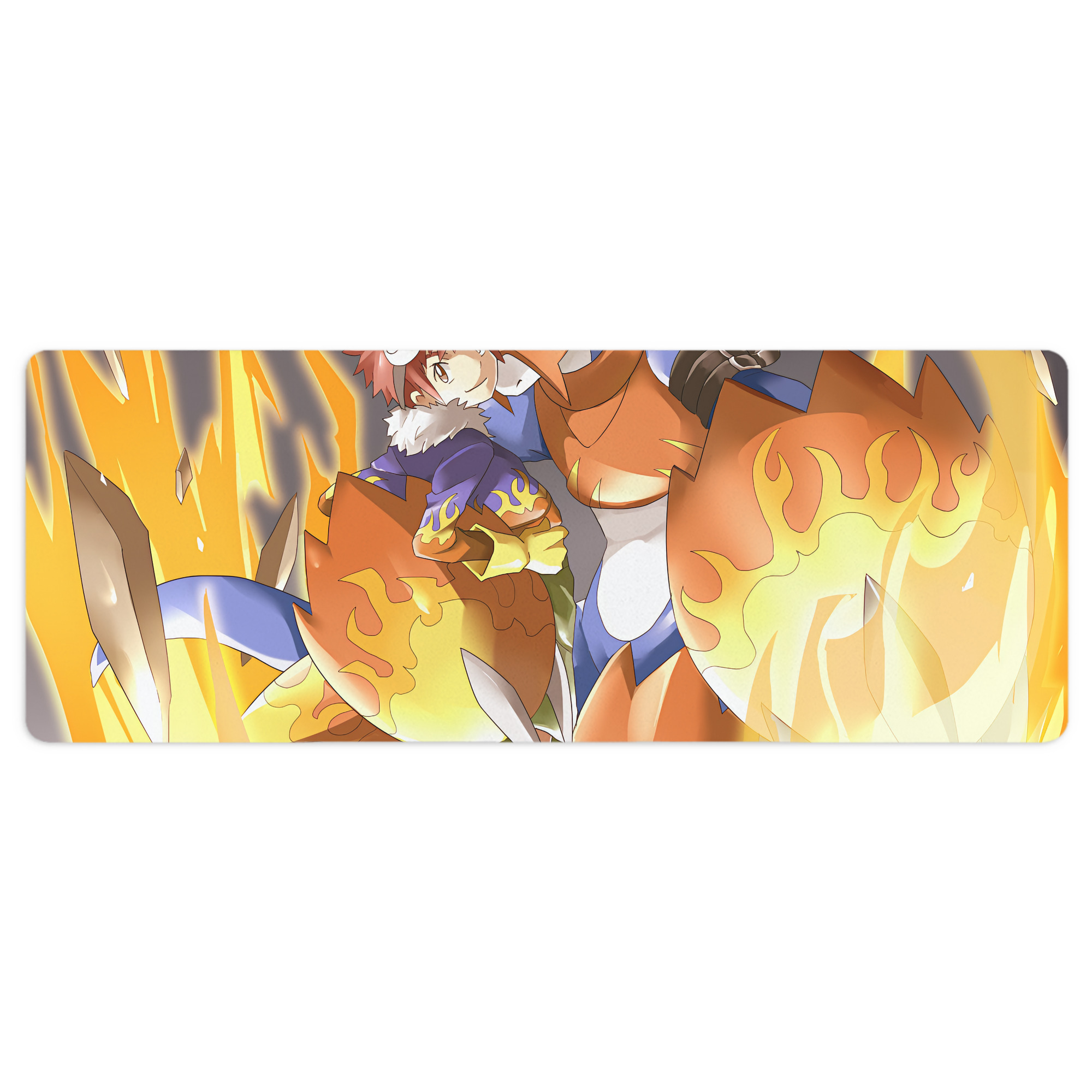 （画像用） Digimon デジタルモンスター/デジモン ステッチ加工 大判デスクマット／滑り止めマウスパッド