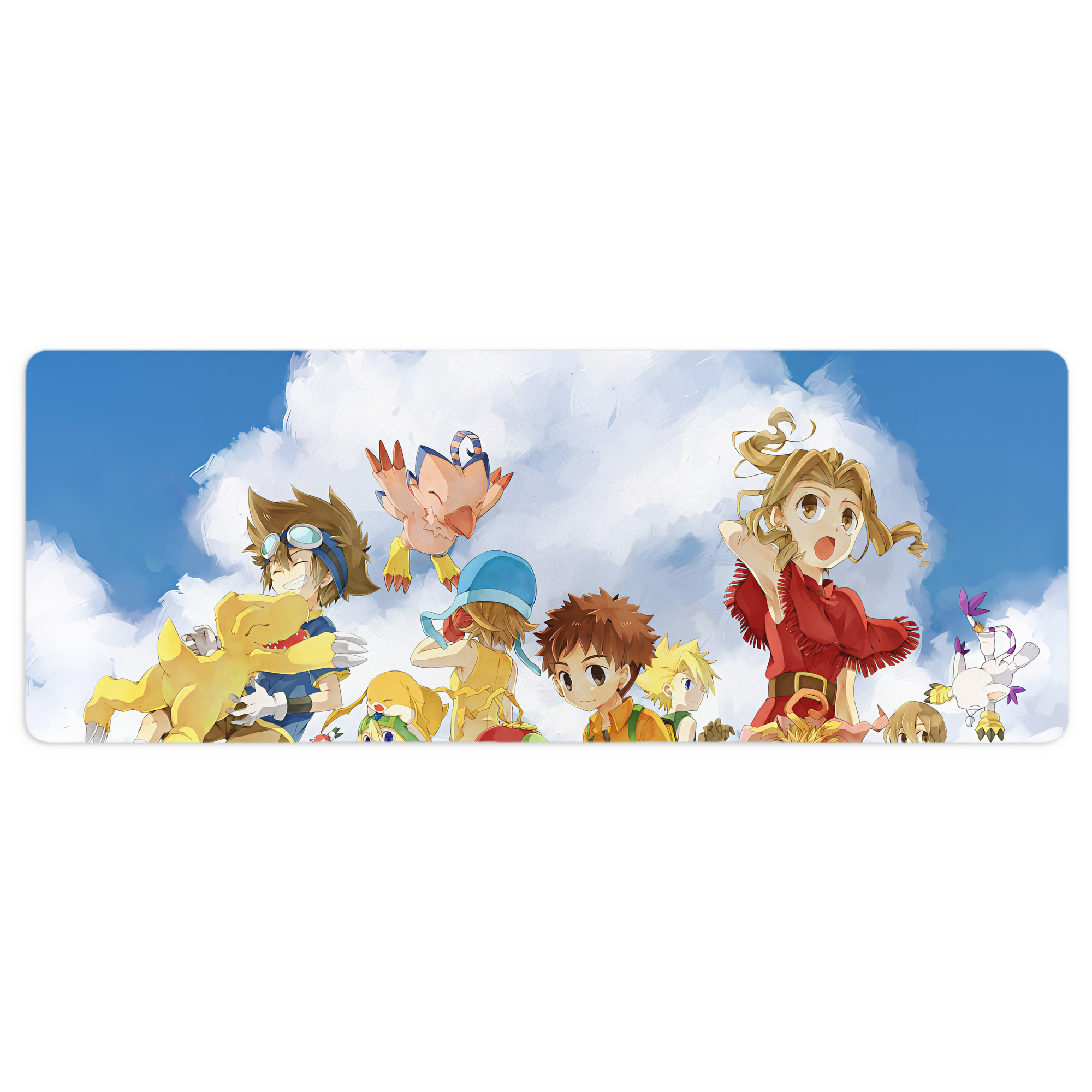 （画像用） Digimon デジタルモンスター/デジモン ステッチ加工 大判デスクマット／滑り止めマウスパッド