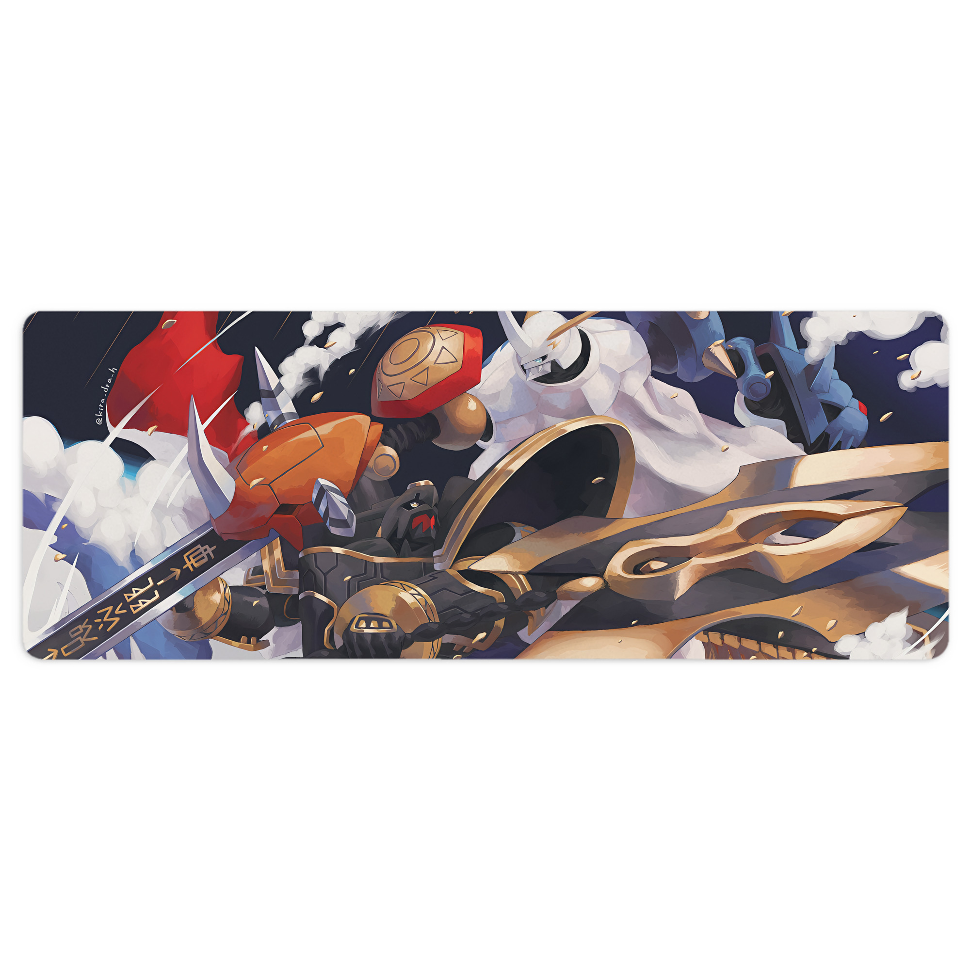 （画像用） Digimon デジタルモンスター/デジモン ステッチ加工 大判デスクマット／滑り止めマウスパッド