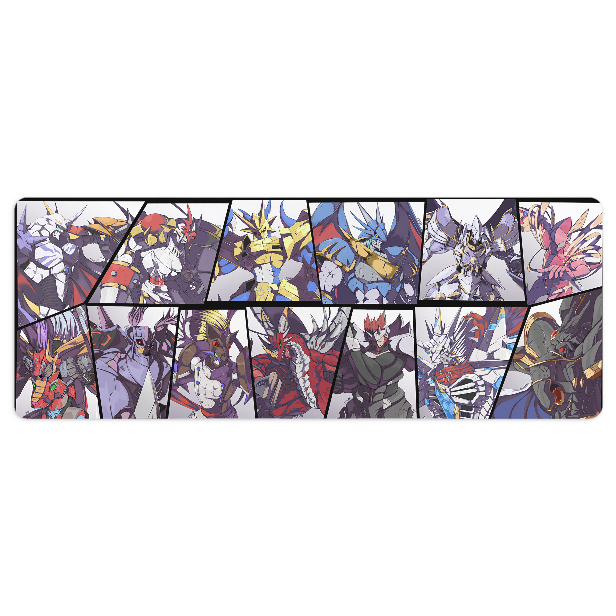 （画像用） Digimon デジタルモンスター/デジモン ステッチ加工 大判デスクマット／滑り止めマウスパッド