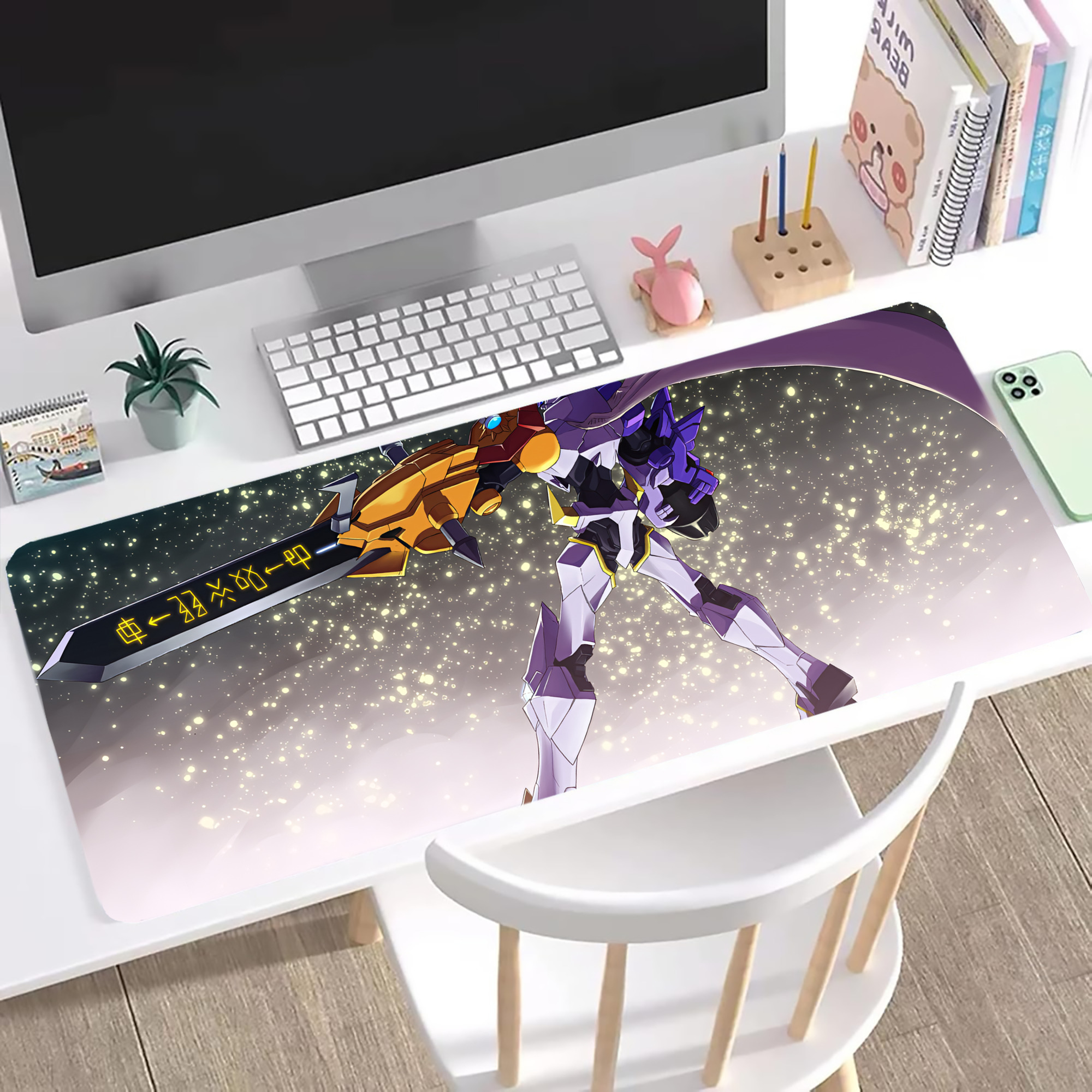 （画像用） Digimon デジタルモンスター/デジモン ステッチ加工 大判デスクマット／滑り止めマウスパッド