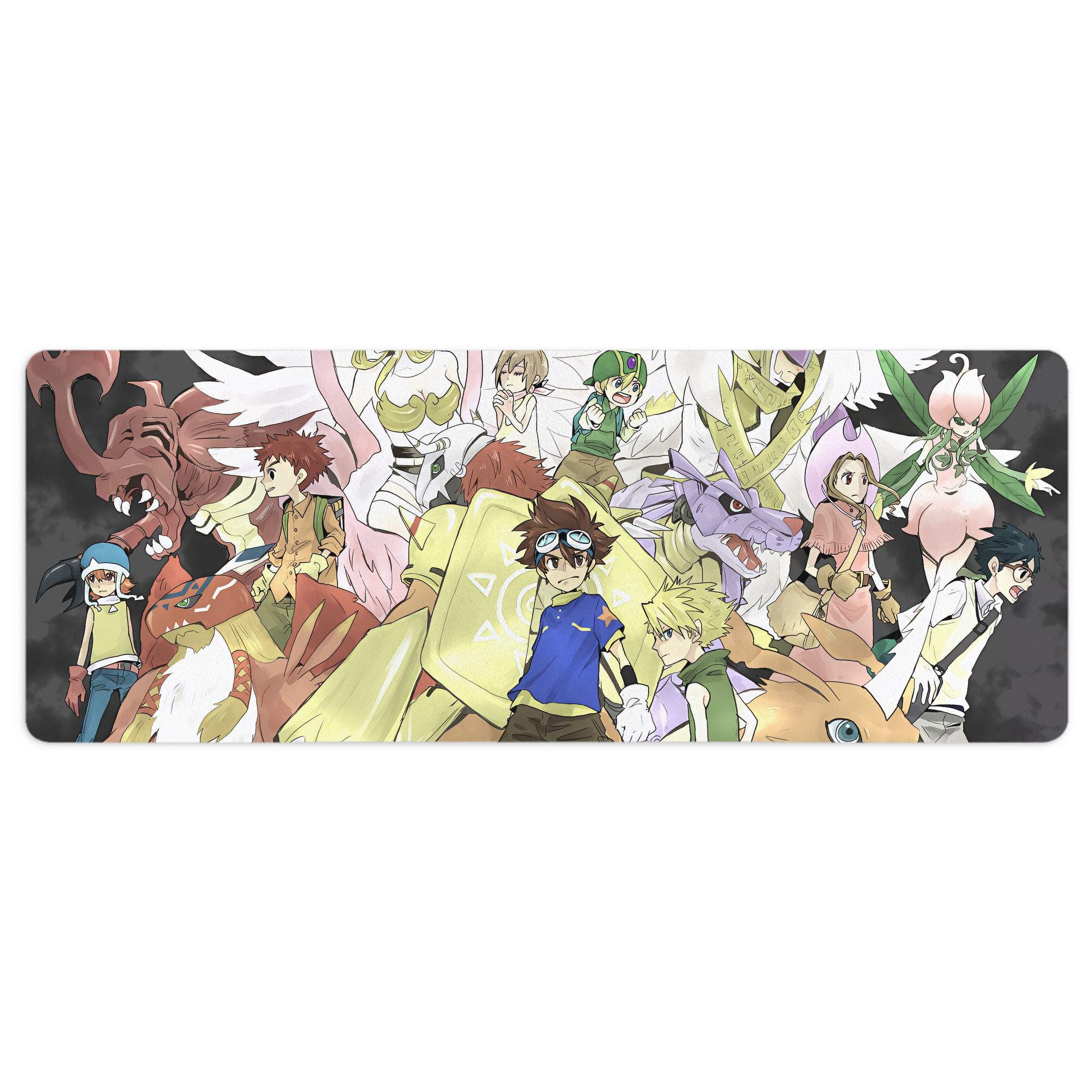 （画像用） Digimon デジタルモンスター/デジモン ステッチ加工 大判デスクマット／滑り止めマウスパッド