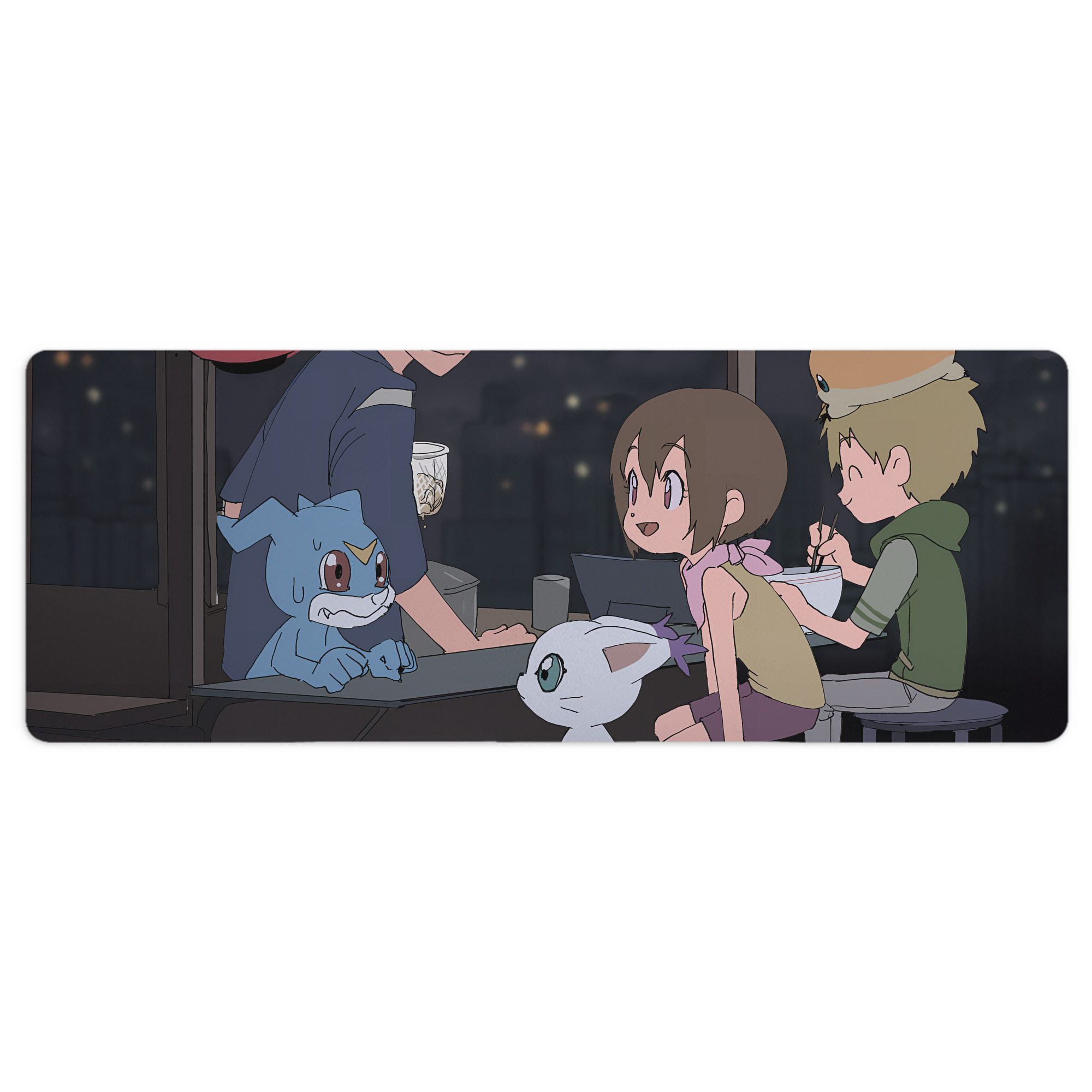 （画像用） Digimon デジタルモンスター/デジモン ステッチ加工 大判デスクマット／滑り止めマウスパッド
