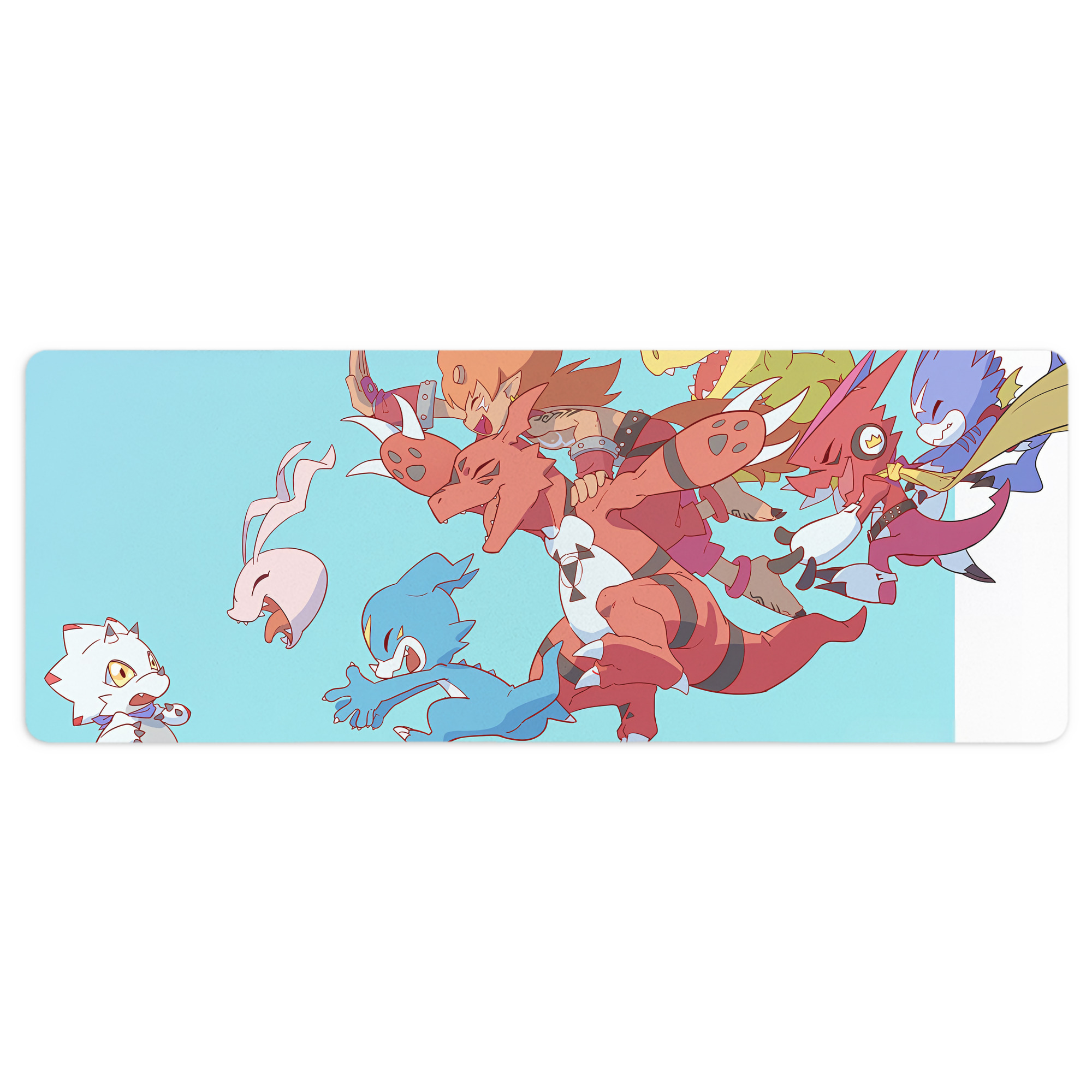 （画像用） Digimon デジタルモンスター/デジモン ステッチ加工 大判デスクマット／滑り止めマウスパッド