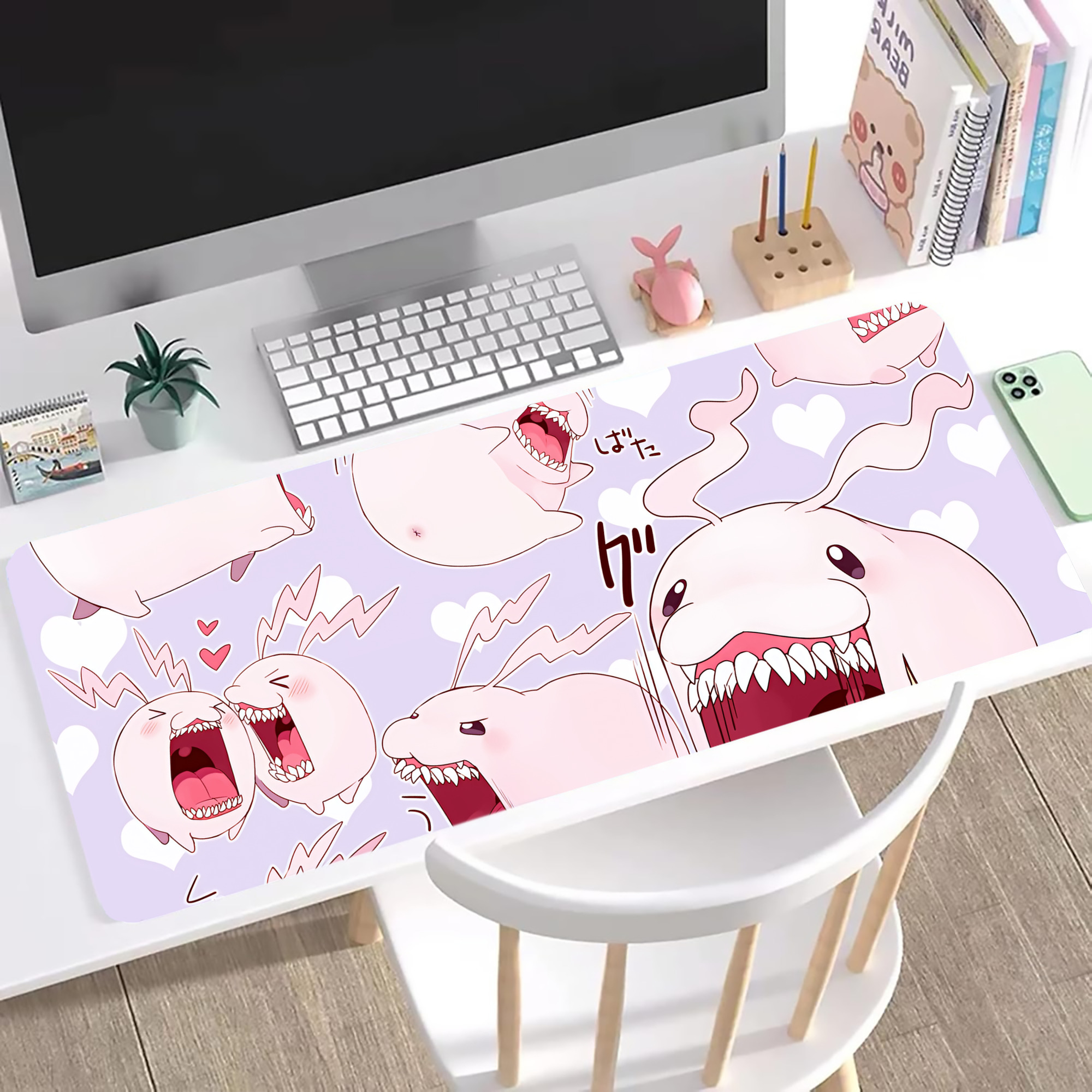 （画像用） Digimon デジタルモンスター/デジモン ステッチ加工 大判デスクマット／滑り止めマウスパッド