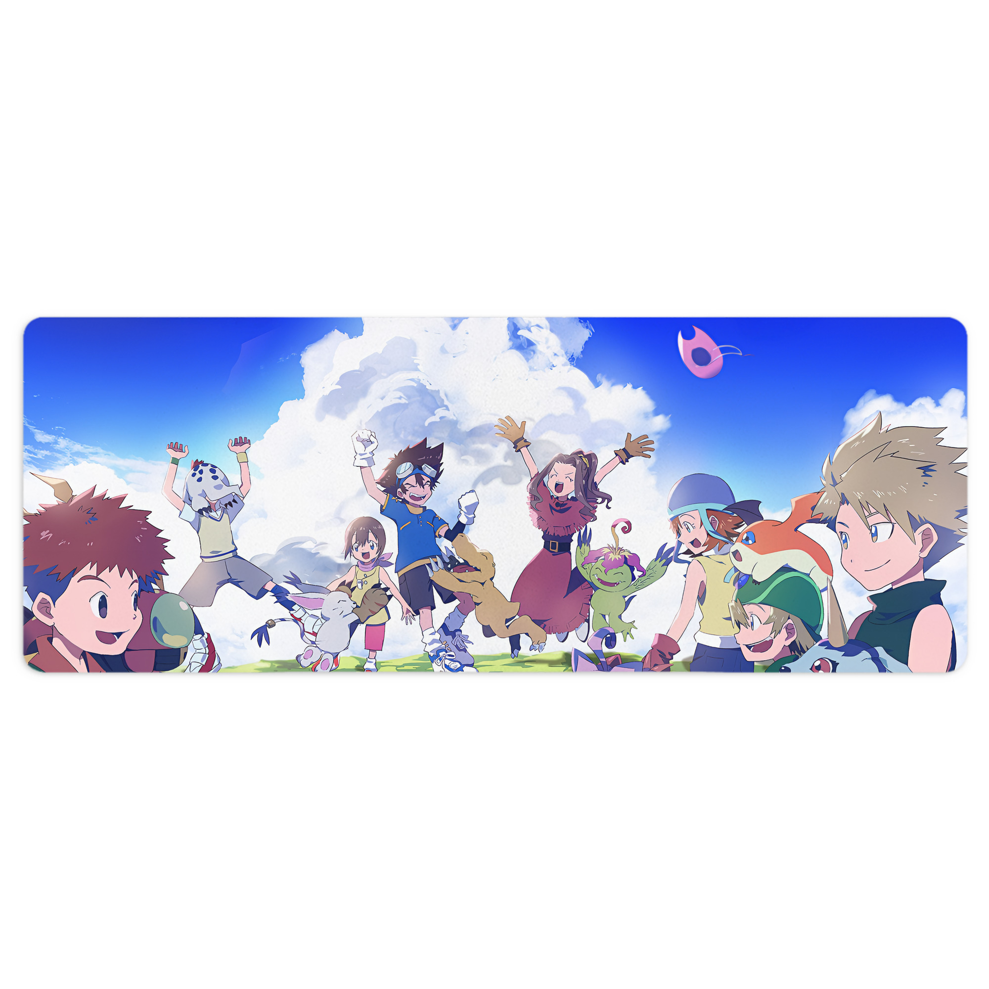 （画像用） Digimon デジタルモンスター/デジモン ステッチ加工 大判デスクマット／滑り止めマウスパッド