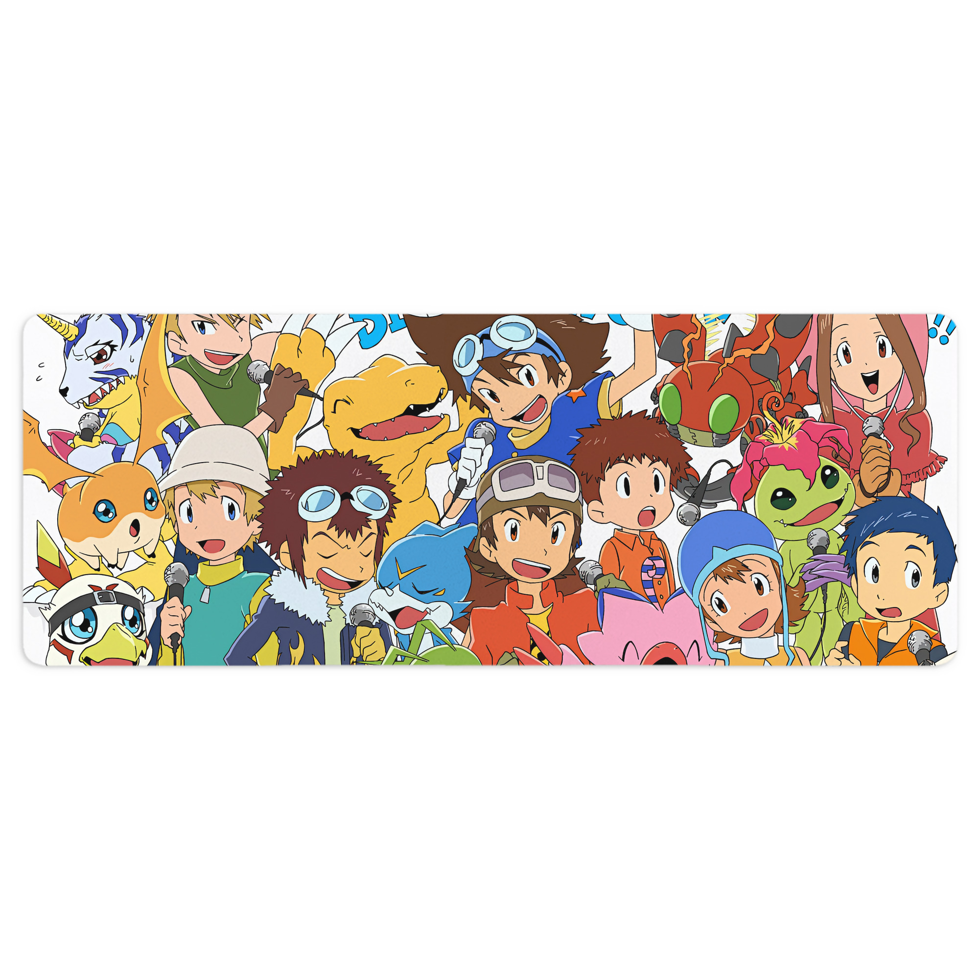 （画像用） Digimon デジタルモンスター/デジモン ステッチ加工 大判デスクマット／滑り止めマウスパッド