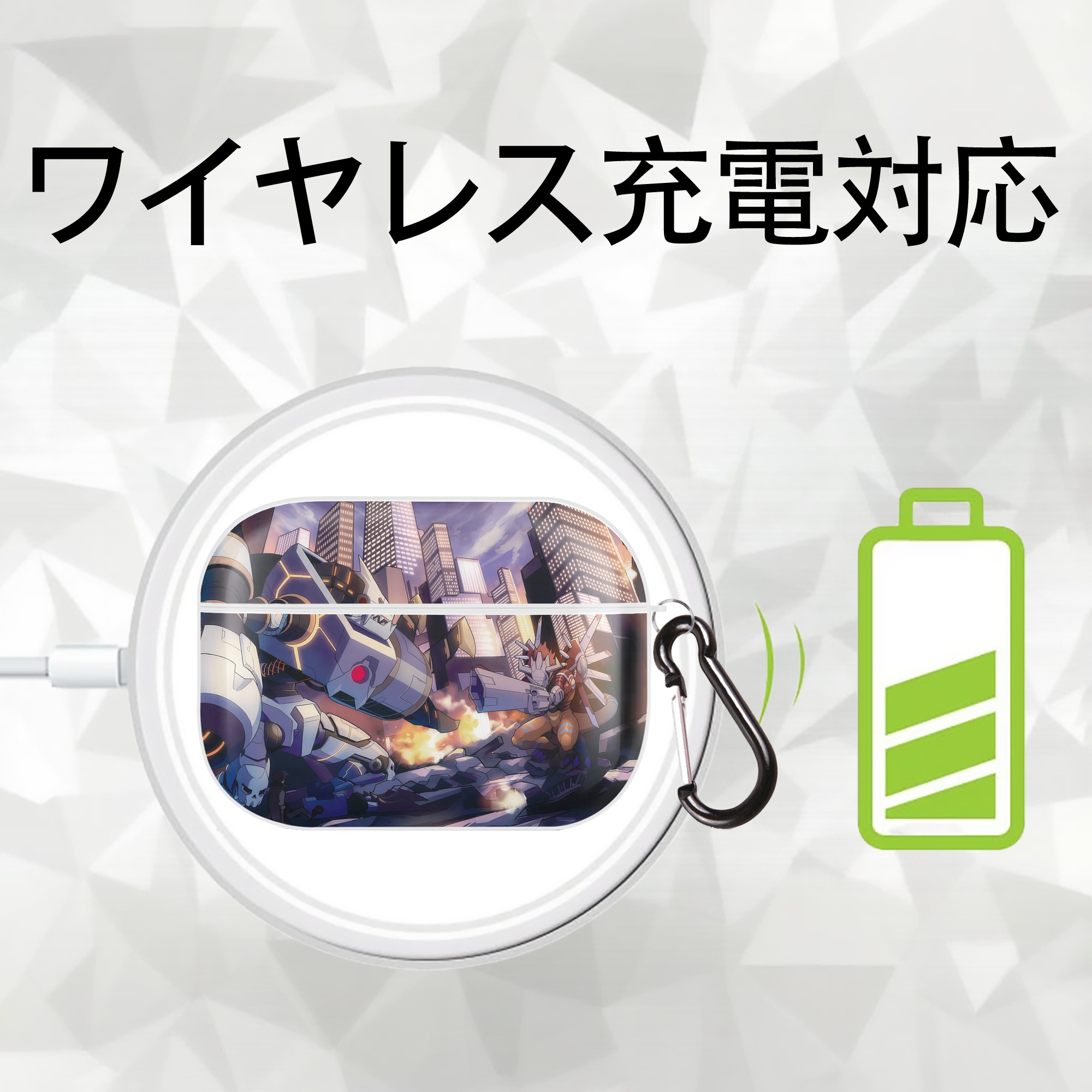 Digimon デジタルモンスター/デジモン 【AirPods Pro用】ハードシェル保護ケース 耐衝撃・防指紋・カラビナ付き商品仕様