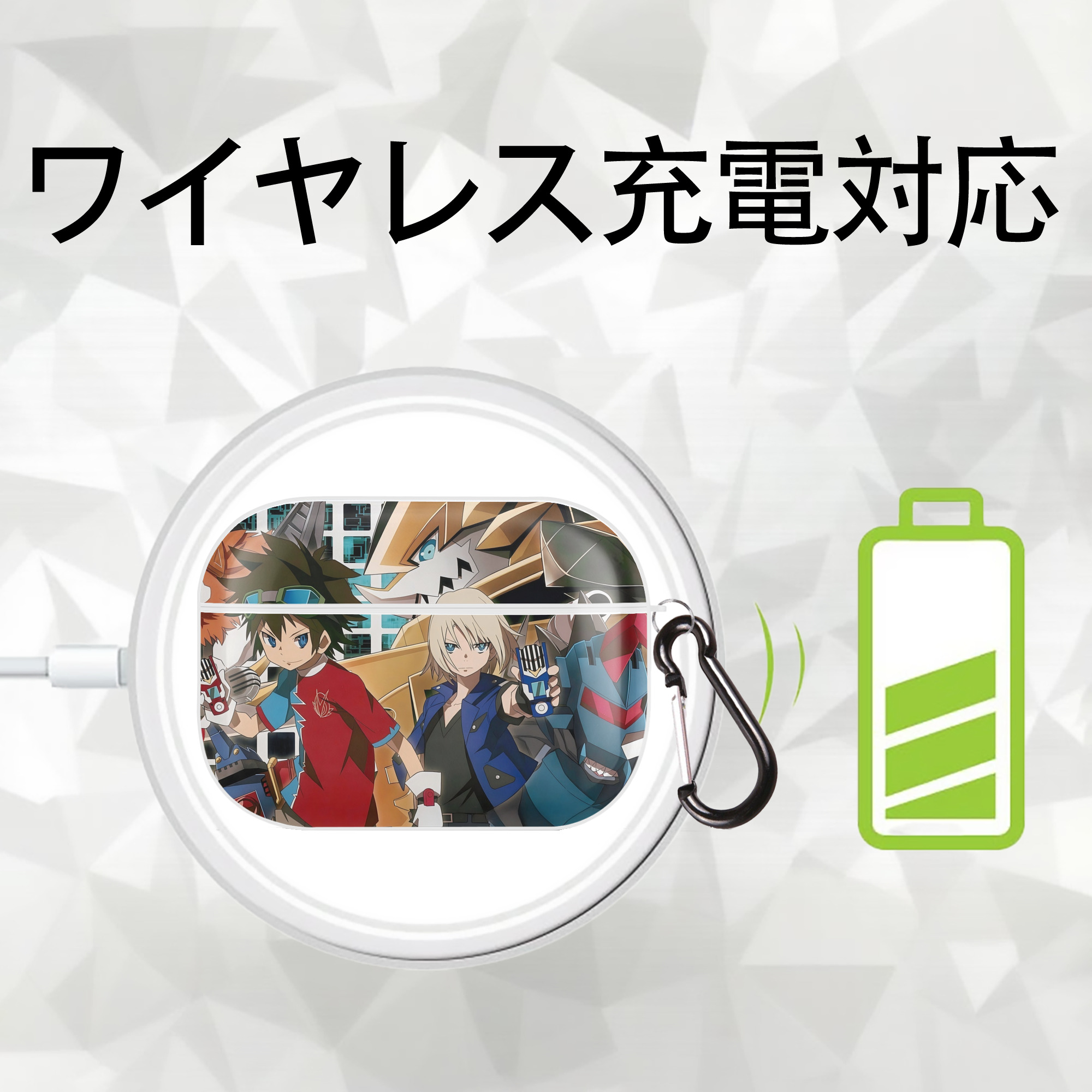 Digimon デジタルモンスター/デジモン 【AirPods Pro用】ハードシェル保護ケース 耐衝撃・防指紋・カラビナ付き商品仕様