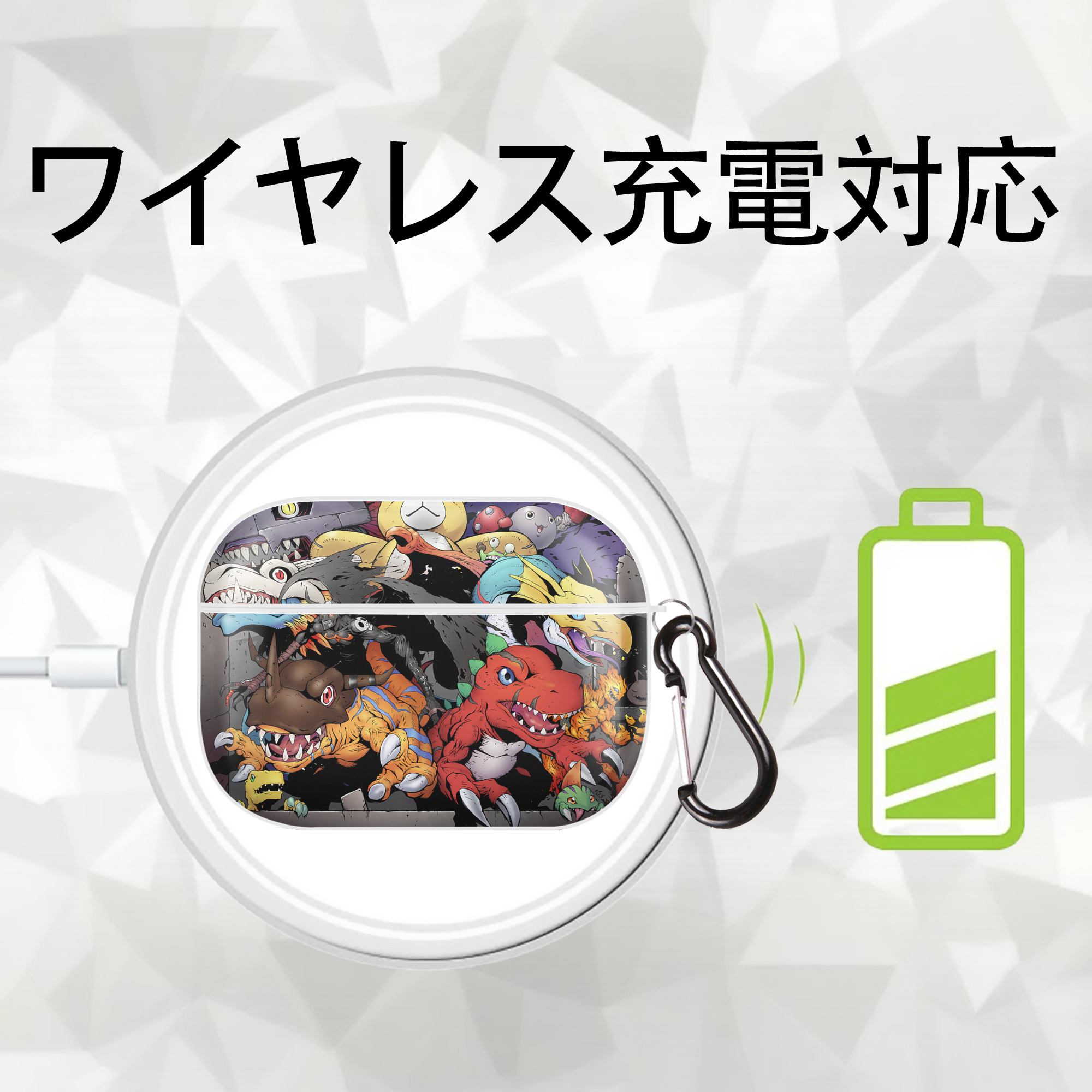 Digimon デジタルモンスター/デジモン 【AirPods Pro用】ハードシェル保護ケース 耐衝撃・防指紋・カラビナ付き商品仕様