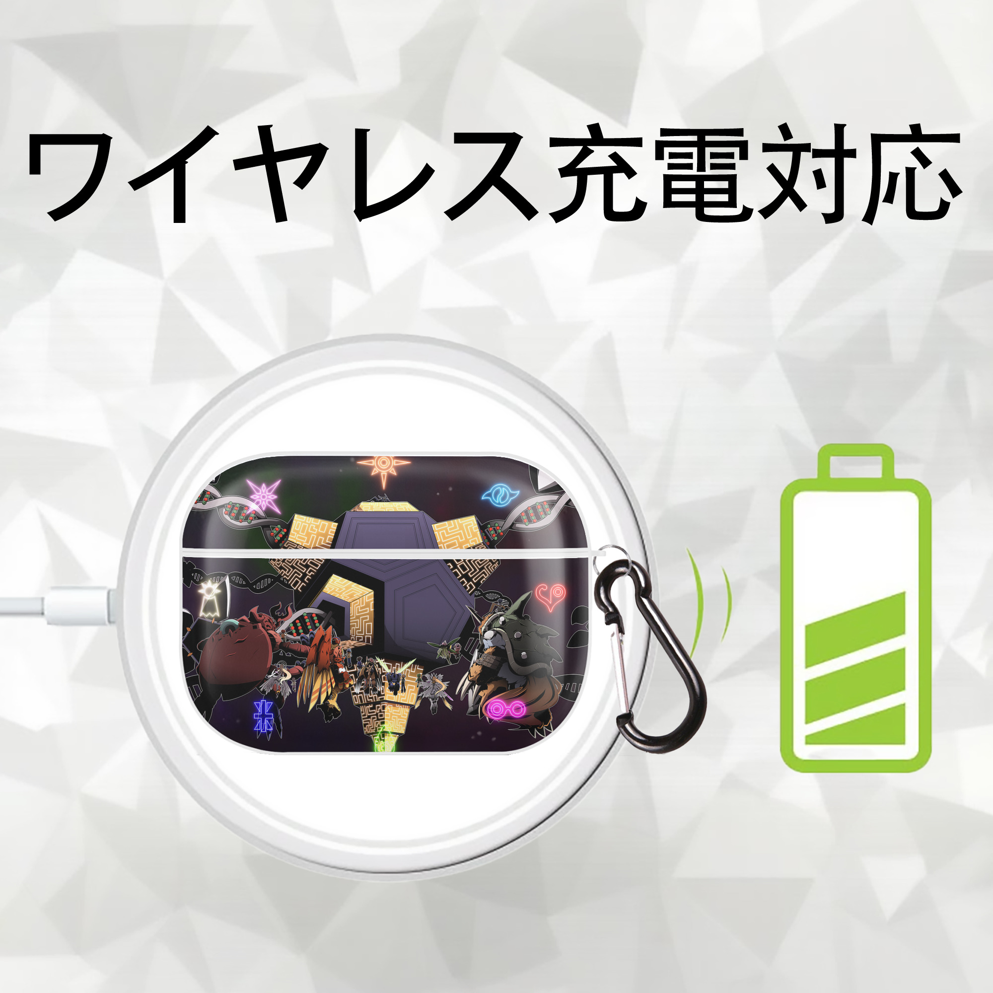 Digimon デジタルモンスター/デジモン 【AirPods Pro用】ハードシェル保護ケース 耐衝撃・防指紋・カラビナ付き商品仕様