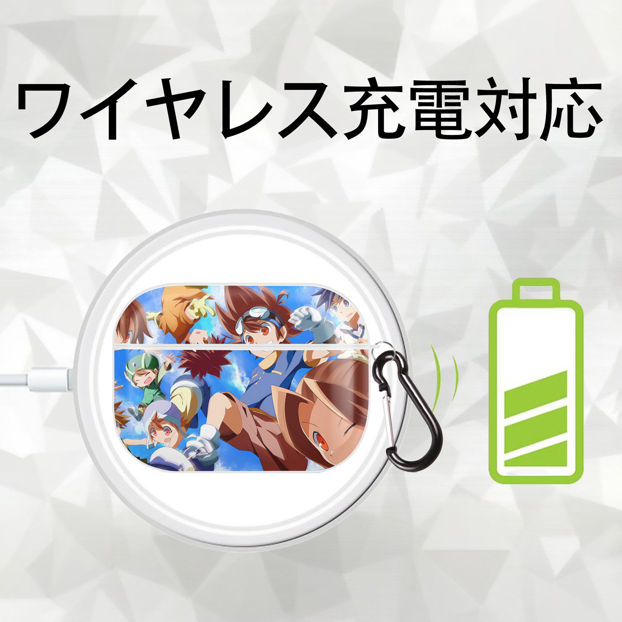 Digimon デジタルモンスター/デジモン 【AirPods Pro用】ハードシェル保護ケース 耐衝撃・防指紋・カラビナ付き商品仕様