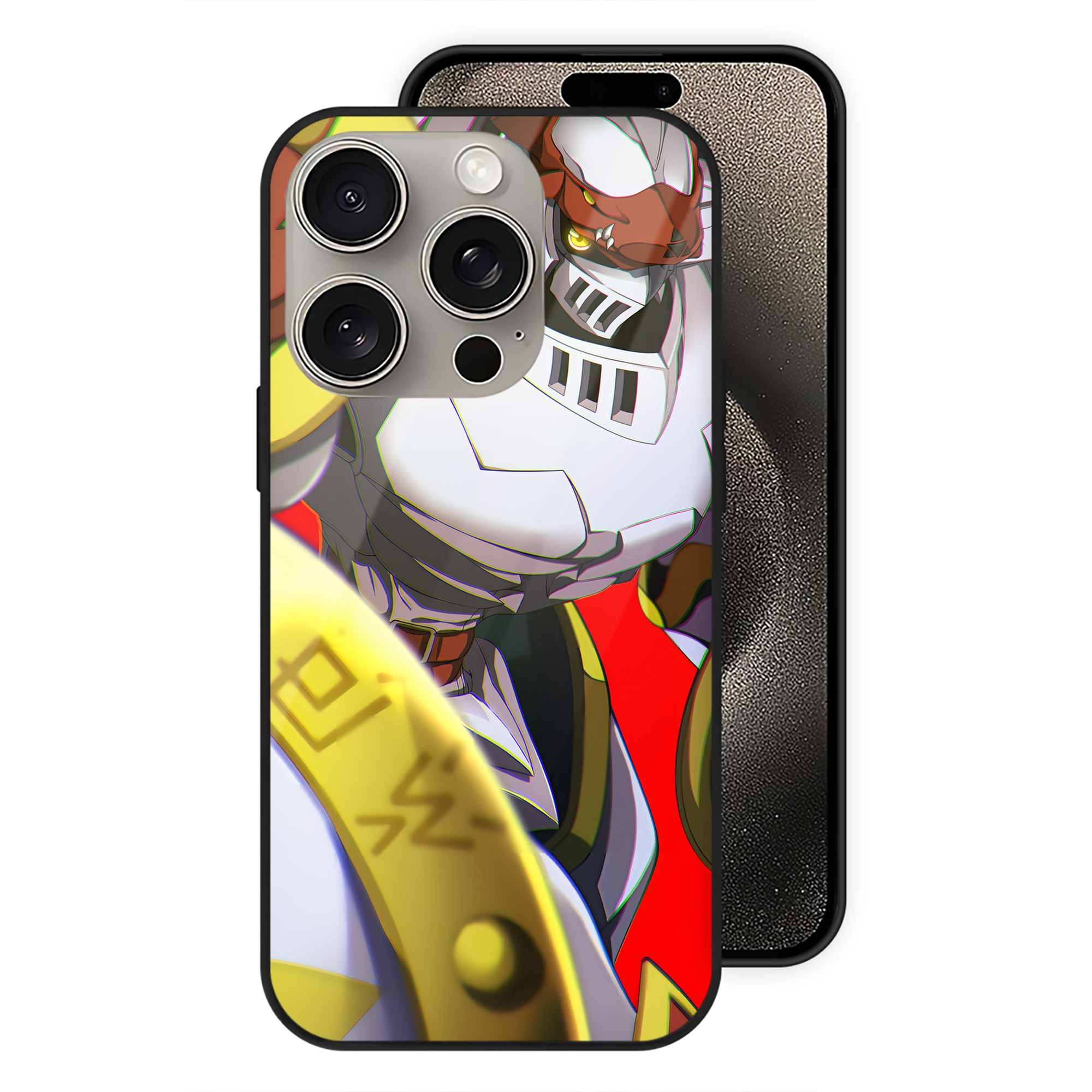 （画像用） Digimon デジタルモンスター/デジモン 【iPhone15Pro対応】スマホケース 耐衝撃＆黄変防止 背面ガラス