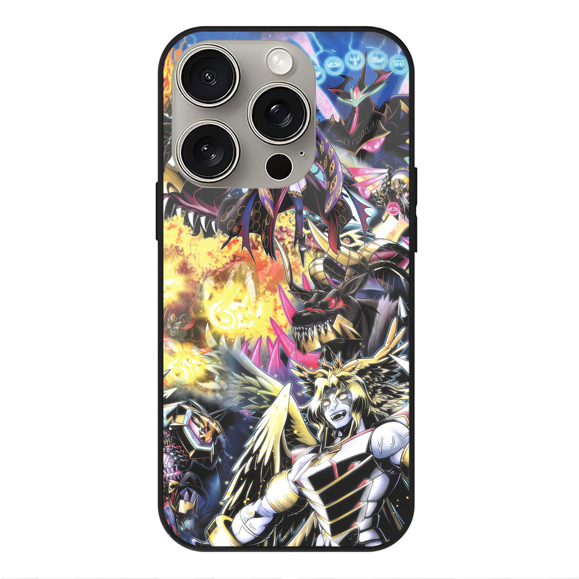 （画像用） Digimon デジタルモンスター/デジモン 【iPhone15Pro対応】スマホケース 耐衝撃＆黄変防止 背面ガラス