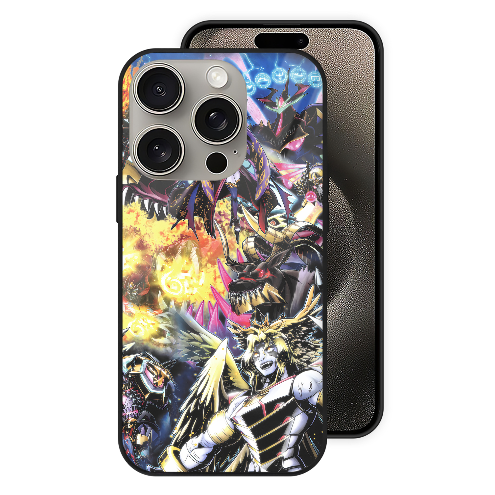 （画像用） Digimon デジタルモンスター/デジモン 【iPhone15Pro対応】スマホケース 耐衝撃＆黄変防止 背面ガラス