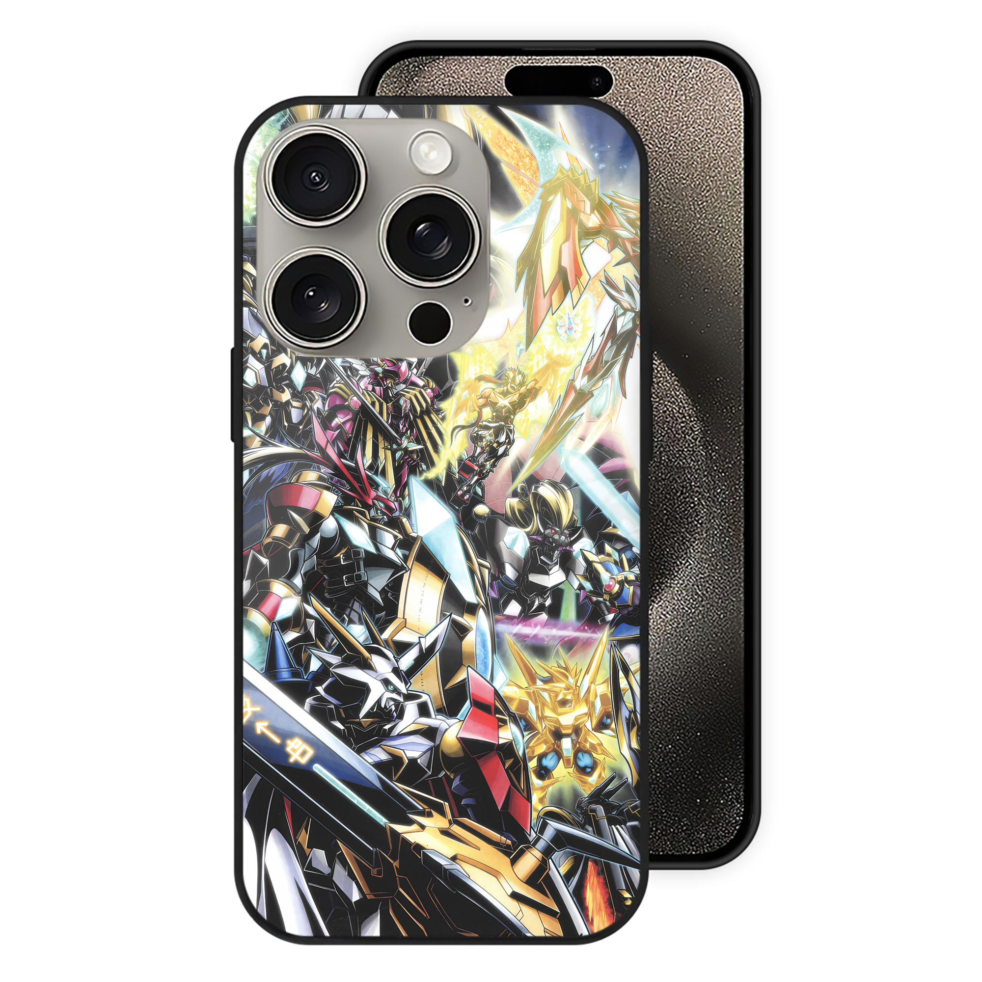 （画像用） Digimon デジタルモンスター/デジモン 【iPhone15Pro対応】スマホケース 耐衝撃＆黄変防止 背面ガラス