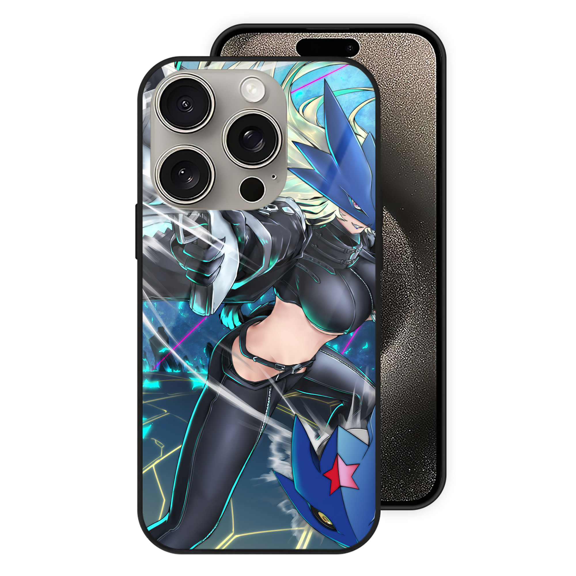 （画像用） Digimon デジタルモンスター/デジモン 【iPhone15Pro対応】スマホケース 耐衝撃＆黄変防止 背面ガラス