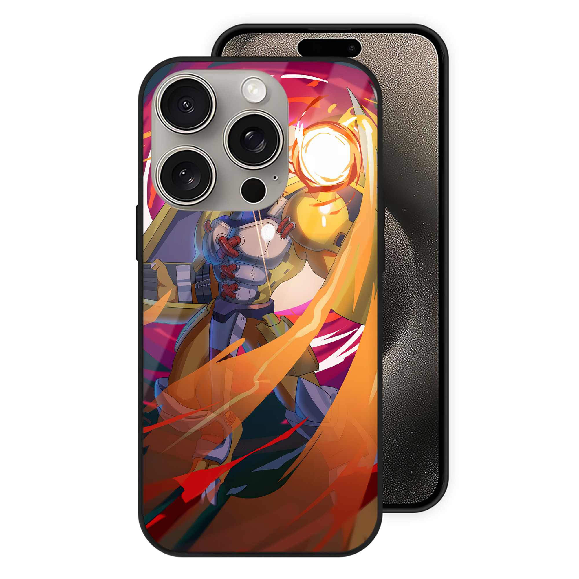 （画像用） Digimon デジタルモンスター/デジモン 【iPhone15Pro対応】スマホケース 耐衝撃＆黄変防止 背面ガラス