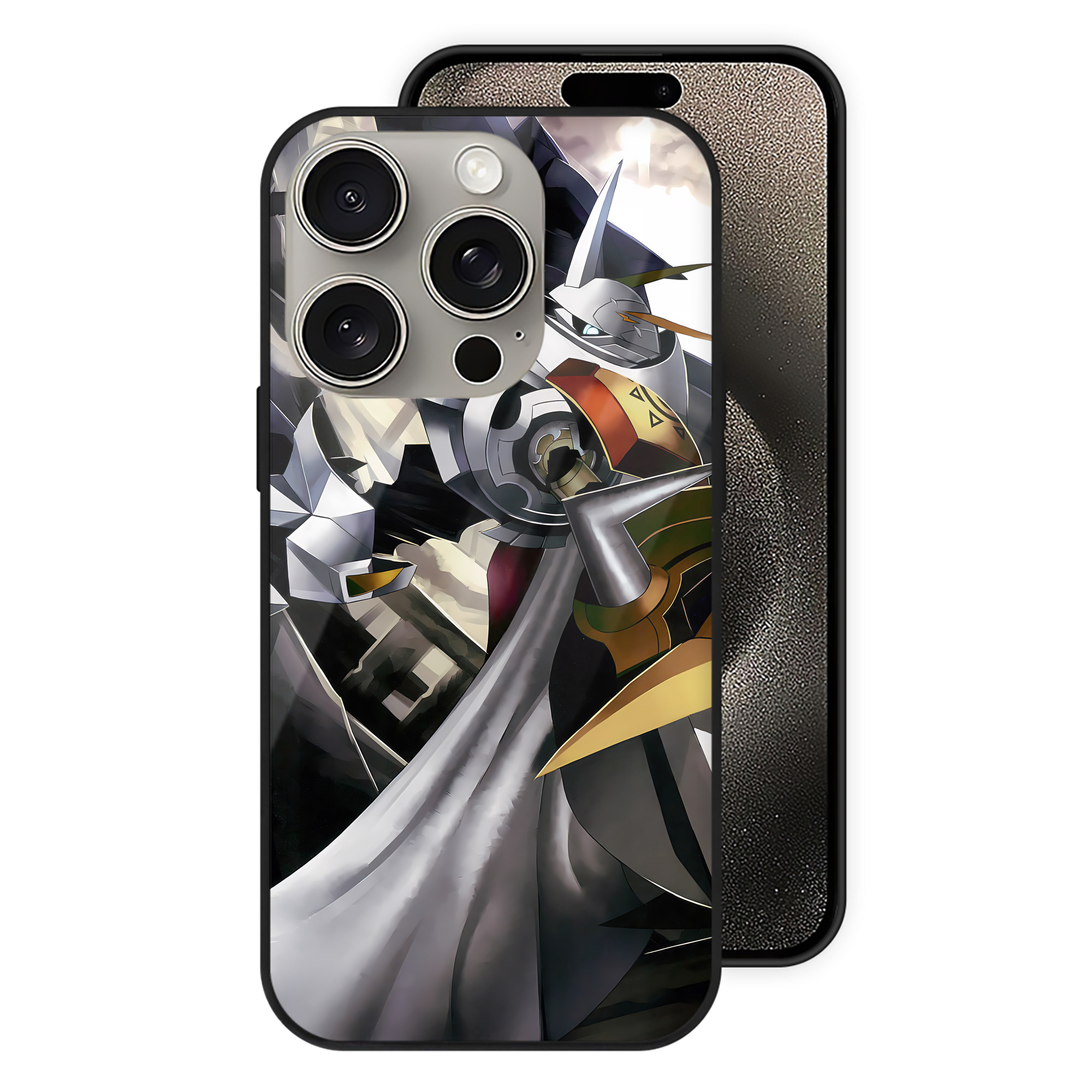 （画像用） Digimon デジタルモンスター/デジモン 【iPhone15Pro対応】スマホケース 耐衝撃＆黄変防止 背面ガラス