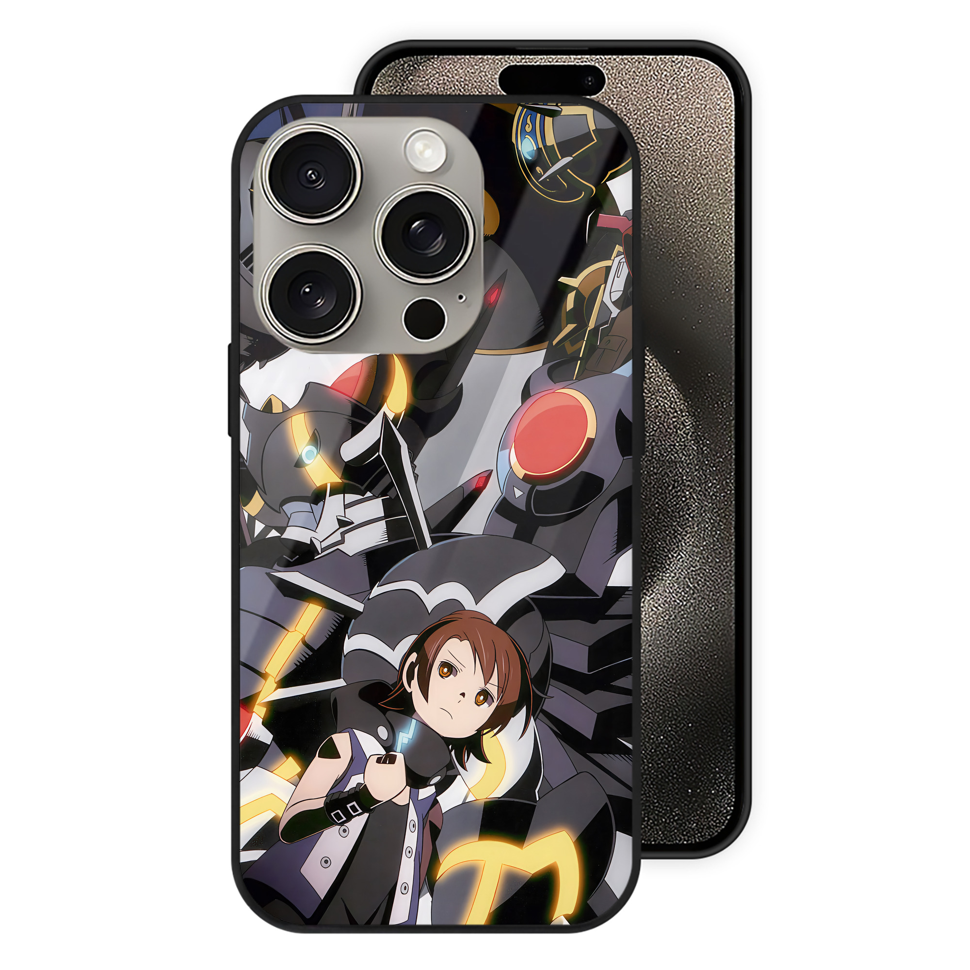 （画像用） Digimon デジタルモンスター/デジモン 【iPhone15Pro対応】スマホケース 耐衝撃＆黄変防止 背面ガラス