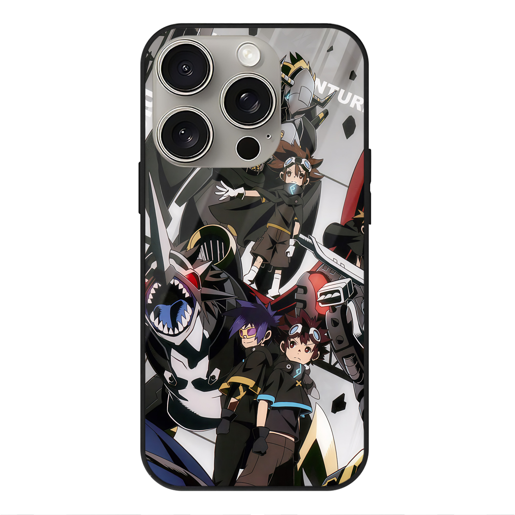 （画像用） Digimon デジタルモンスター/デジモン 【iPhone15Pro対応】スマホケース 耐衝撃＆黄変防止 背面ガラス