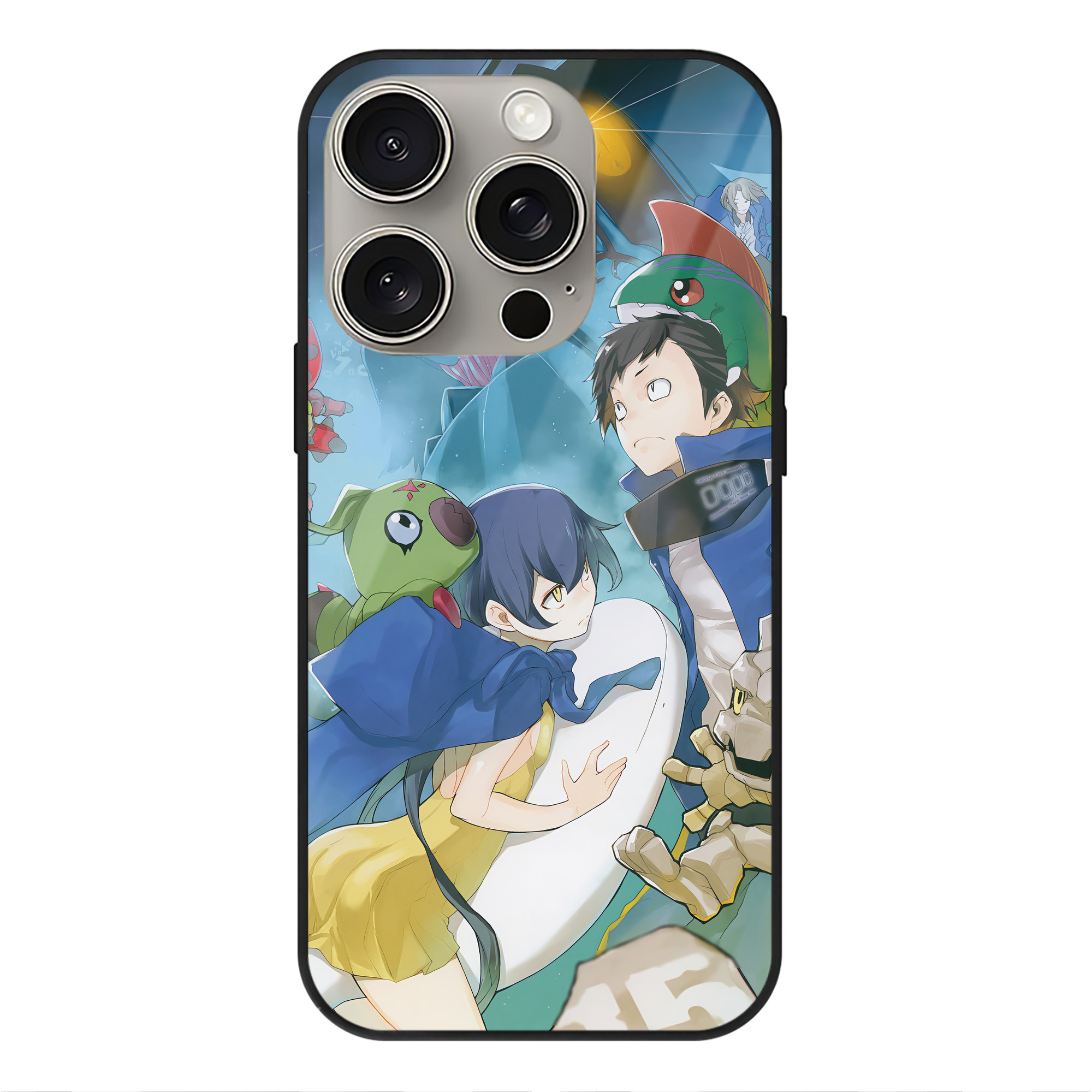 （画像用） Digimon デジタルモンスター/デジモン 【iPhone15Pro対応】スマホケース 耐衝撃＆黄変防止 背面ガラス