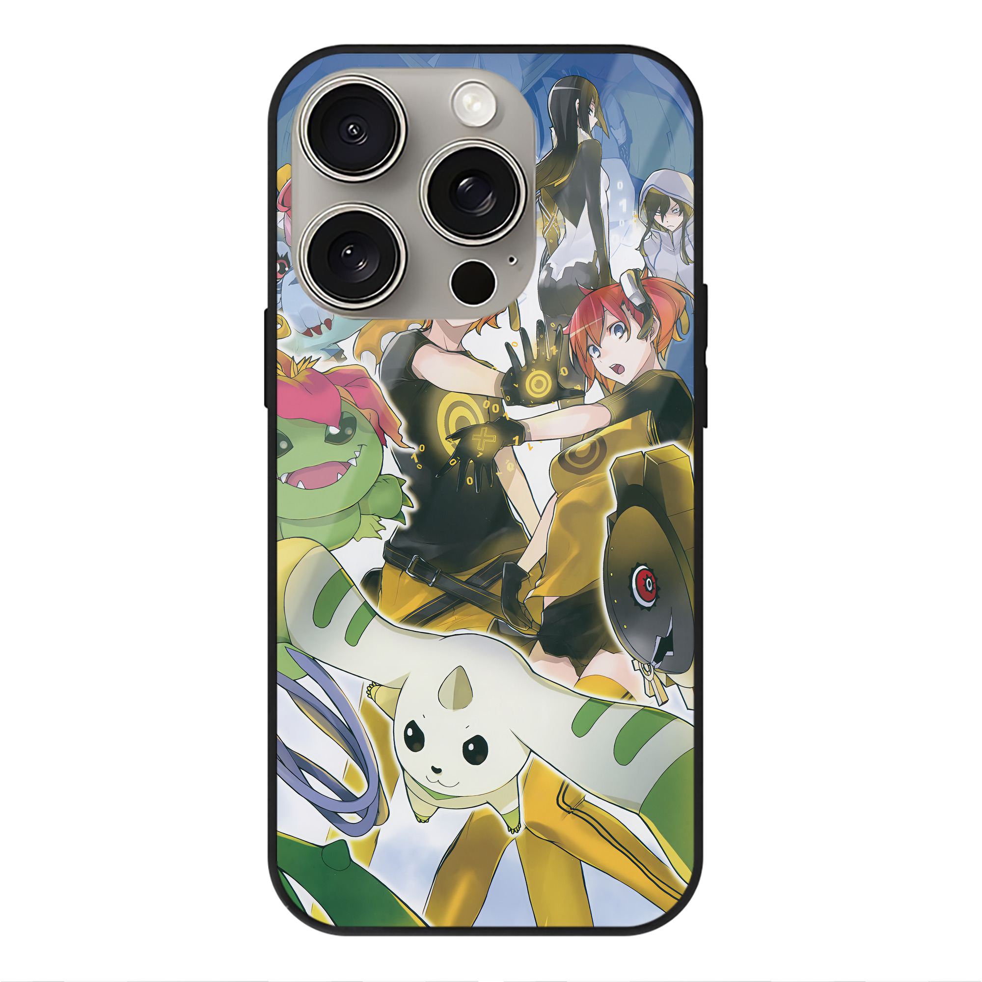 （画像用） Digimon デジタルモンスター/デジモン 【iPhone15Pro対応】スマホケース 耐衝撃＆黄変防止 背面ガラス