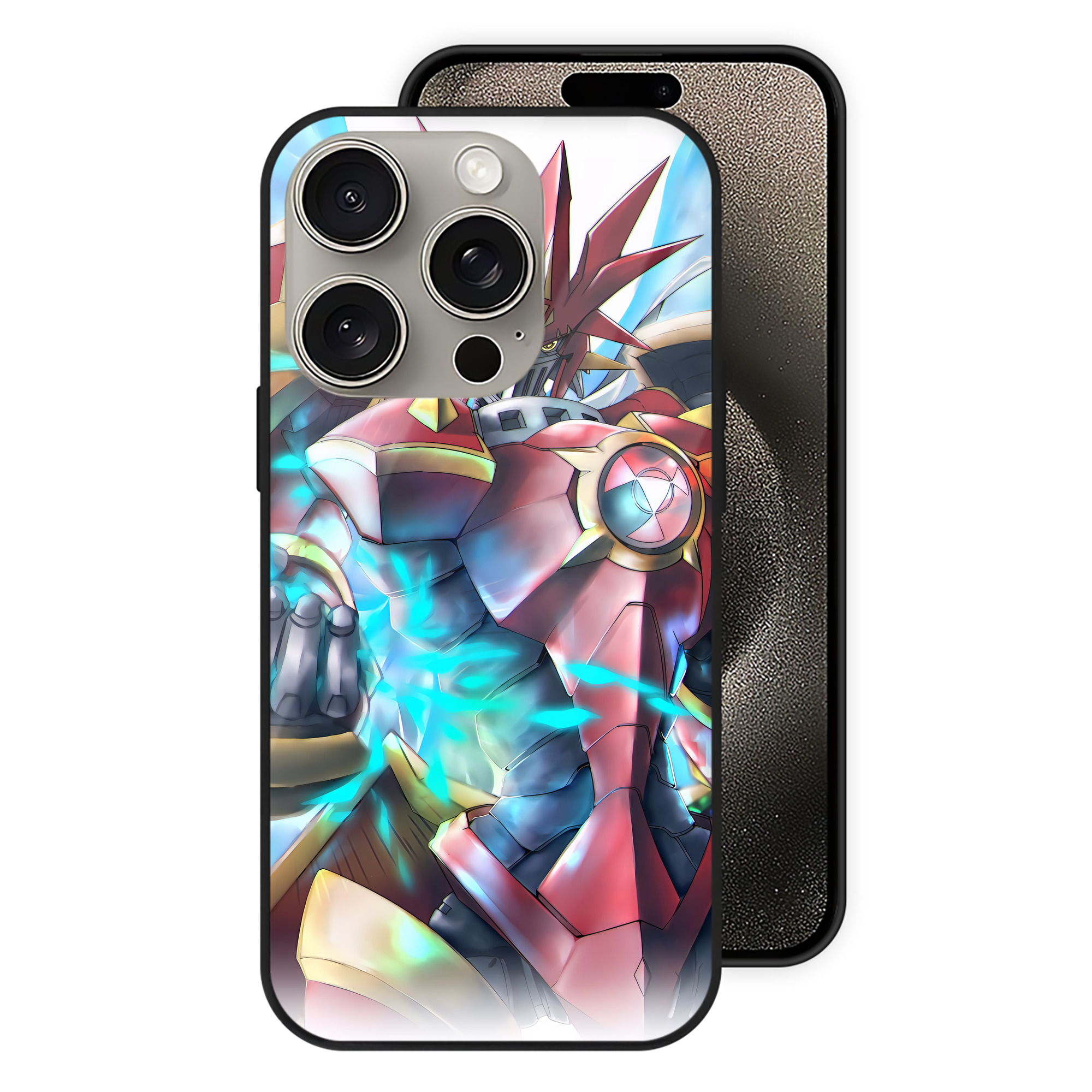 （画像用） Digimon デジタルモンスター/デジモン 【iPhone15Pro対応】スマホケース 耐衝撃＆黄変防止 背面ガラス