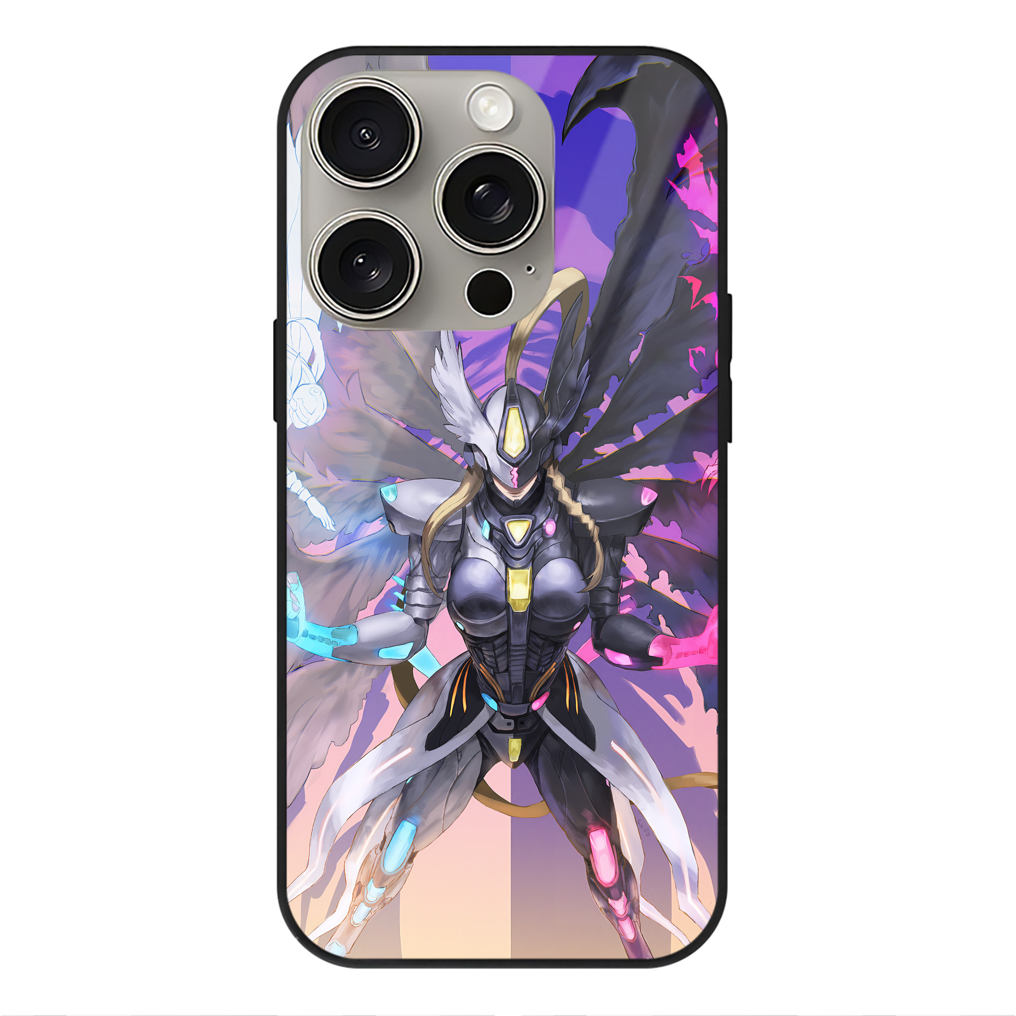 （画像用） Digimon デジタルモンスター/デジモン 【iPhone15Pro対応】スマホケース 耐衝撃＆黄変防止 背面ガラス