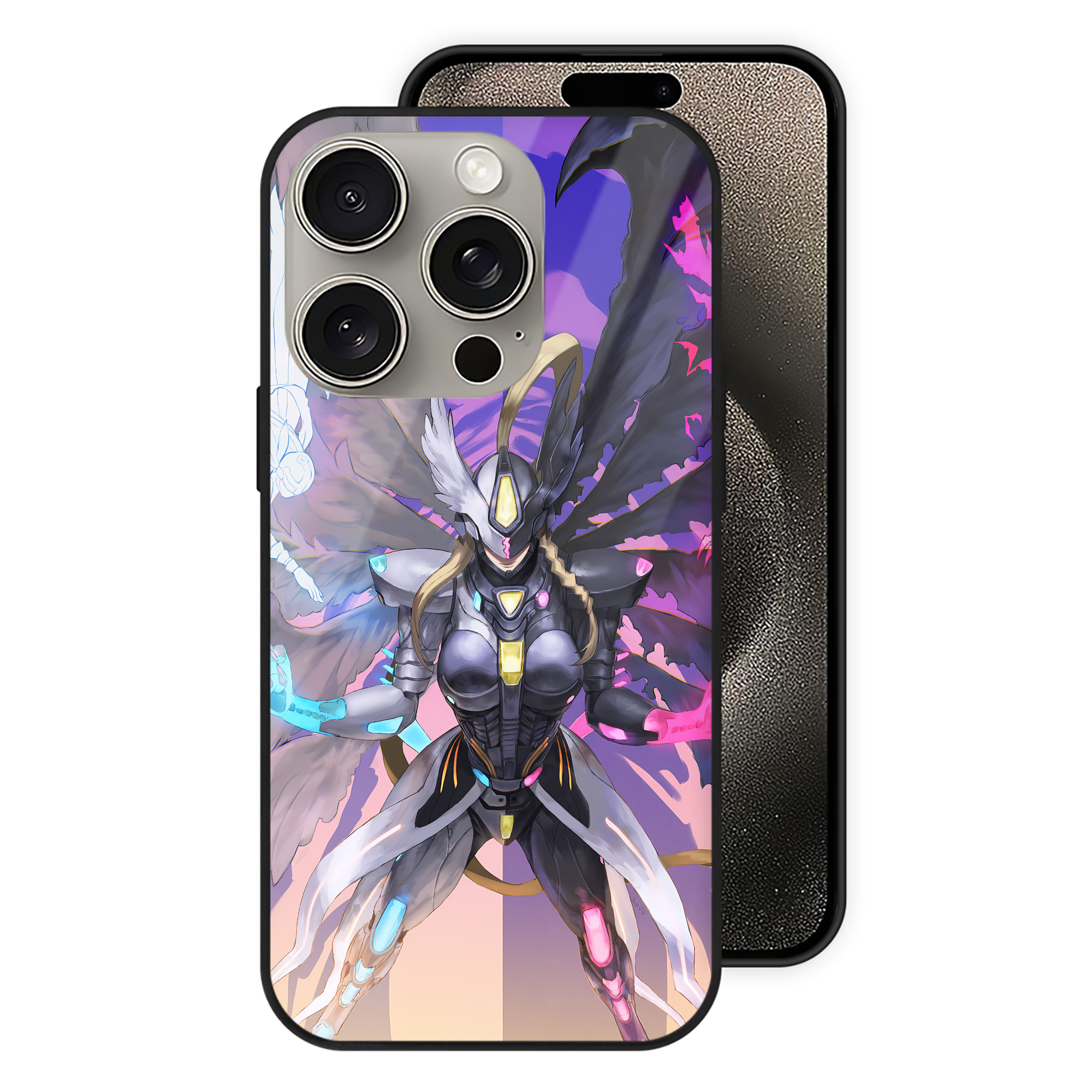 （画像用） Digimon デジタルモンスター/デジモン 【iPhone15Pro対応】スマホケース 耐衝撃＆黄変防止 背面ガラス