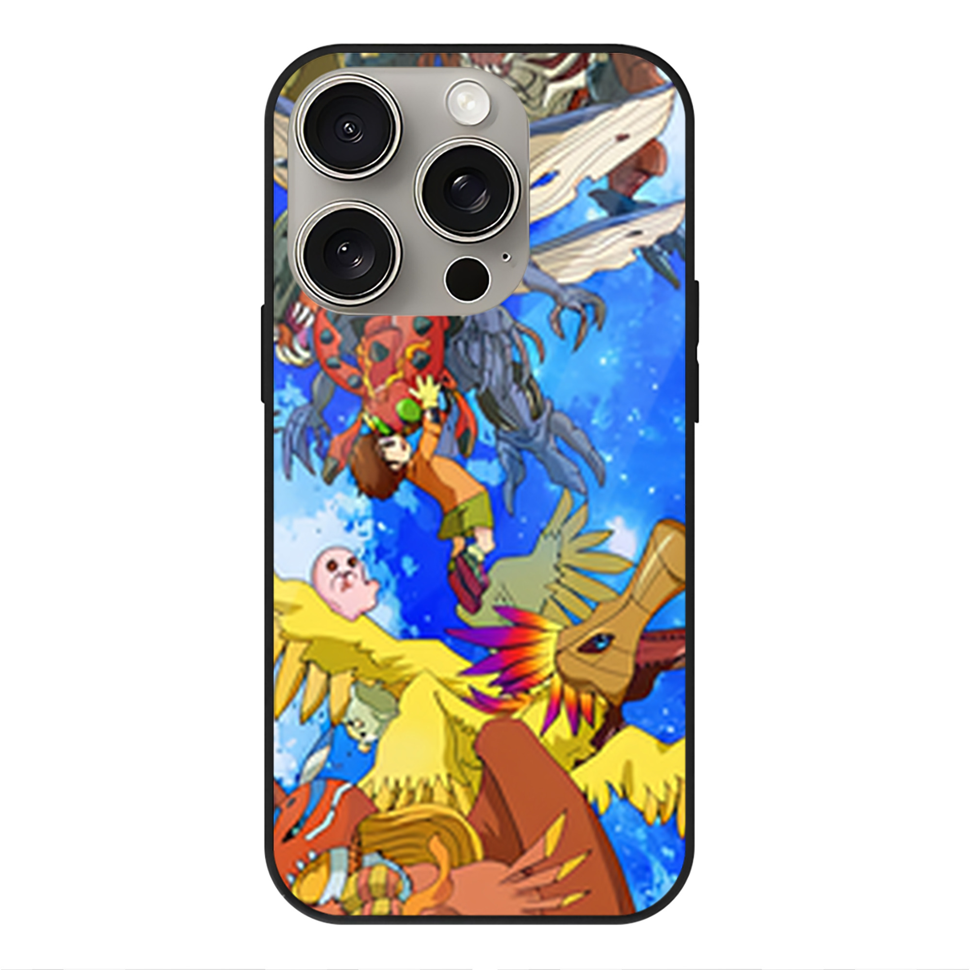 （画像用） Digimon デジタルモンスター/デジモン 【iPhone15Pro対応】スマホケース 耐衝撃＆黄変防止 背面ガラス