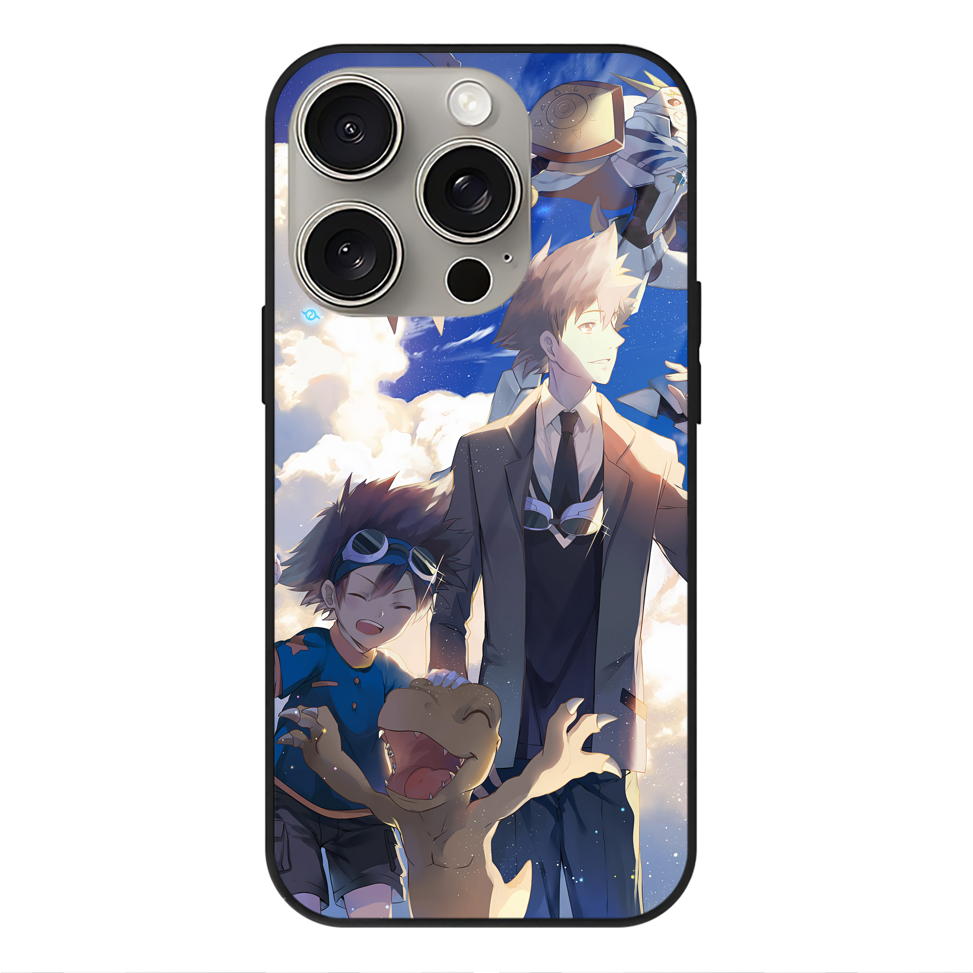 （画像用） Digimon デジタルモンスター/デジモン 【iPhone15Pro対応】スマホケース 耐衝撃＆黄変防止 背面ガラス